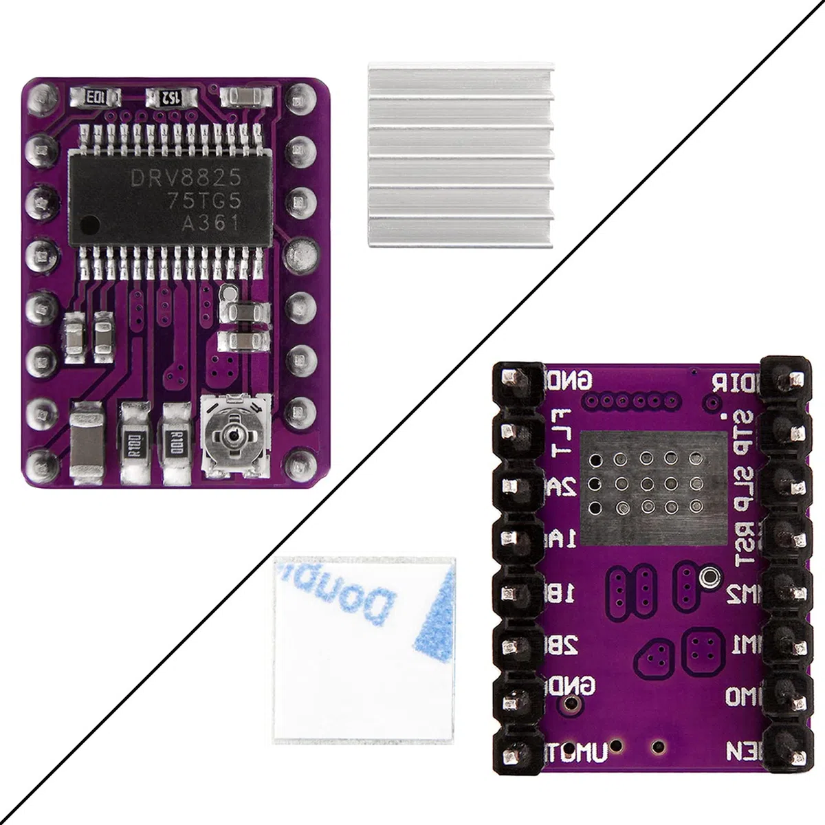 Moduł sterownika silnika krokowego DRV8825 z radiatorem, pasuje do części drukarki 3D, silnik krokowy 8,2 V ~ 45 V