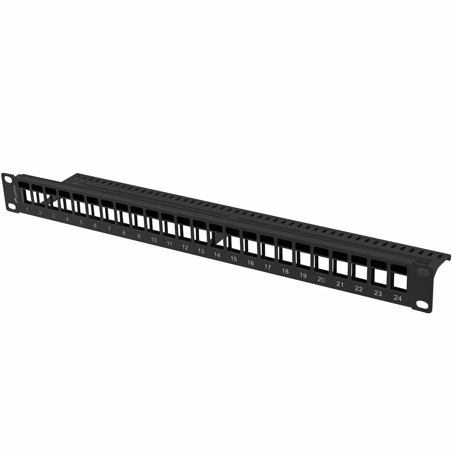 Lanberg Keystone PPKS-1024-B Panel Krosowy, 24 porty 1U, Czarny