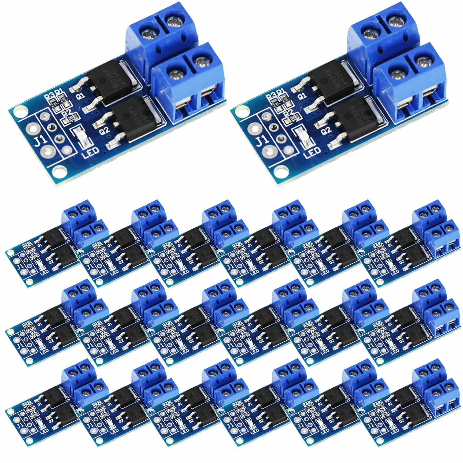 Moduł sterownika MOSFET, 20 sztuk, 5 V-36 V 15 A (maks. 30 A) 400 W Arduino MOSFET, moduł napędowy, podwójny wysokowydajny przełącznik, regulator PWM, moduł sterownika do Arduino