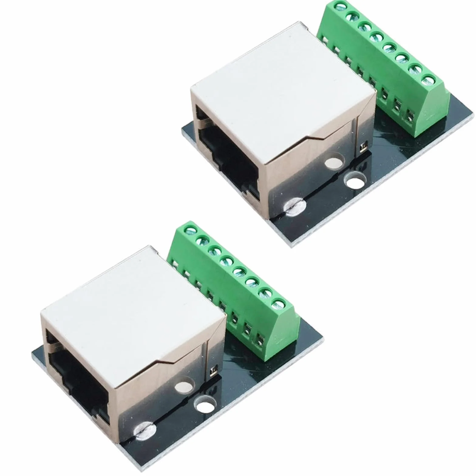 RJ45 8-pinowy Ethernet Dual żeński Breakout Board 2,54 mm Pitch adapter z podwójnym gniazdem
