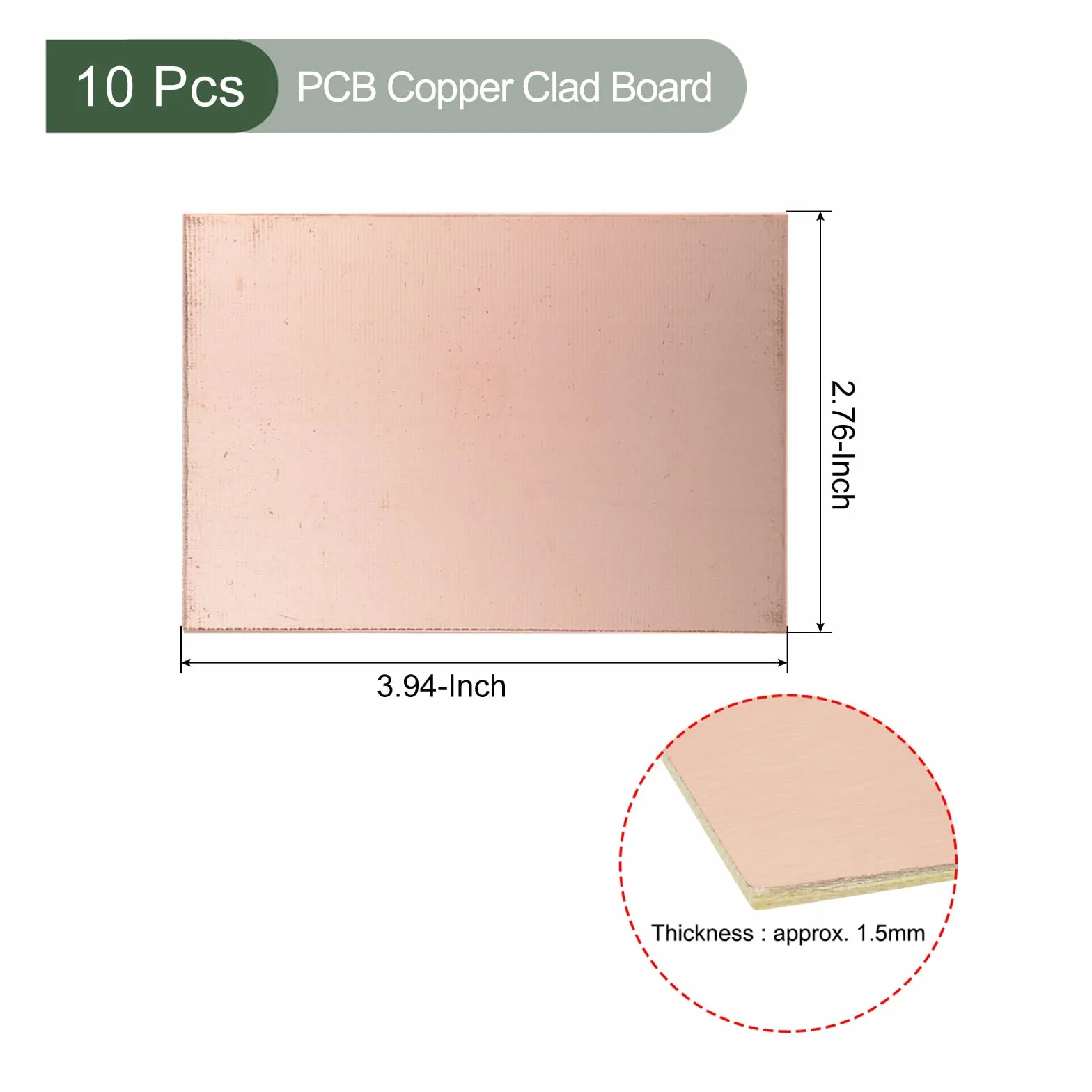 YOKIVE FR4 Dwustronna Pusta Płyta PCB Miedziana 100x70x1,5 mm