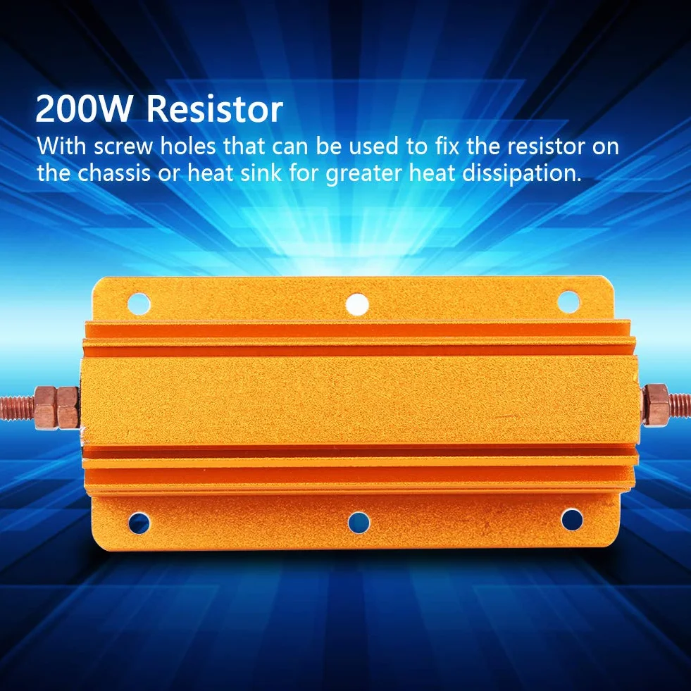 RX24 200W 8 Ohm Aluminiumgehäuse Drahtgewickelter Widerstand Hochleistungswiderstand 100 x 52 x 29 mm