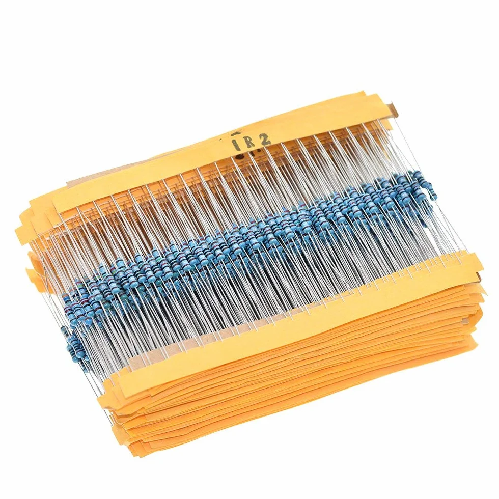 DollaTek Zestaw oporowy 130 wartości 1% rezystorów 1 Ohm-3M Ohm 1/4W