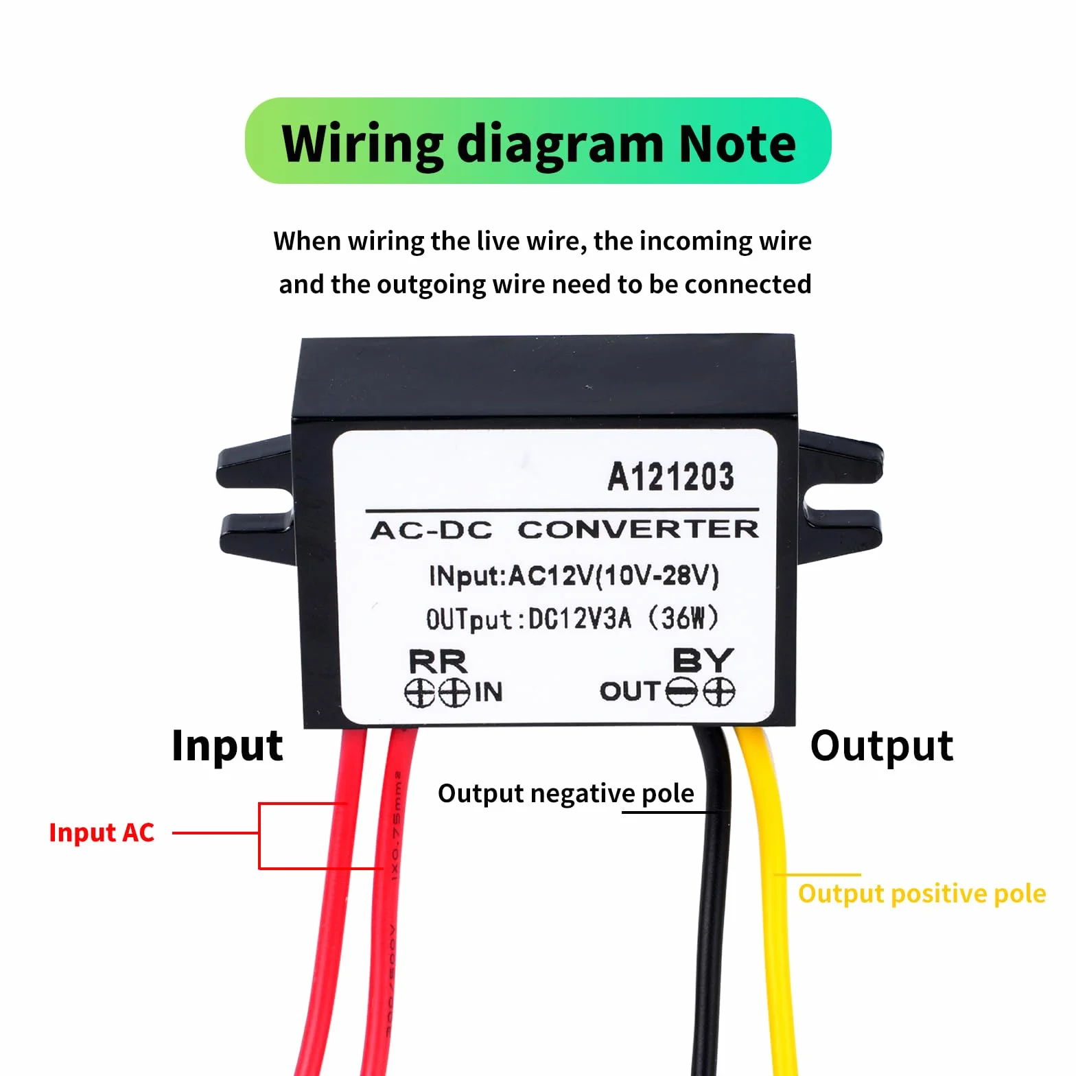 Regulator napięcia 12 V AC 10-28 V do DC 12 V 3 A 36 W konwerter mocy Buck wodoodporny