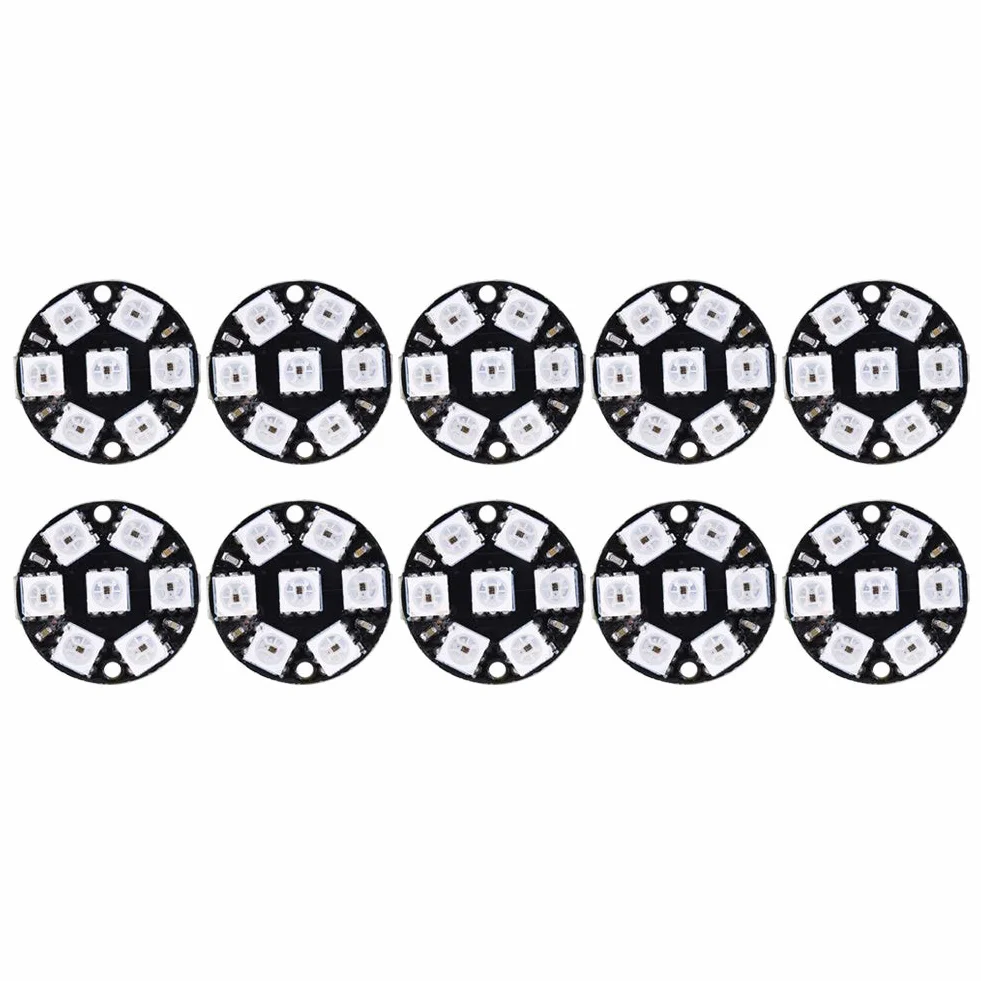 Sterownik LED WS2812 5050 RGB 7bit CJMCU Okrągłe Wbudowane Światło Kolorowe 10 Sztuk