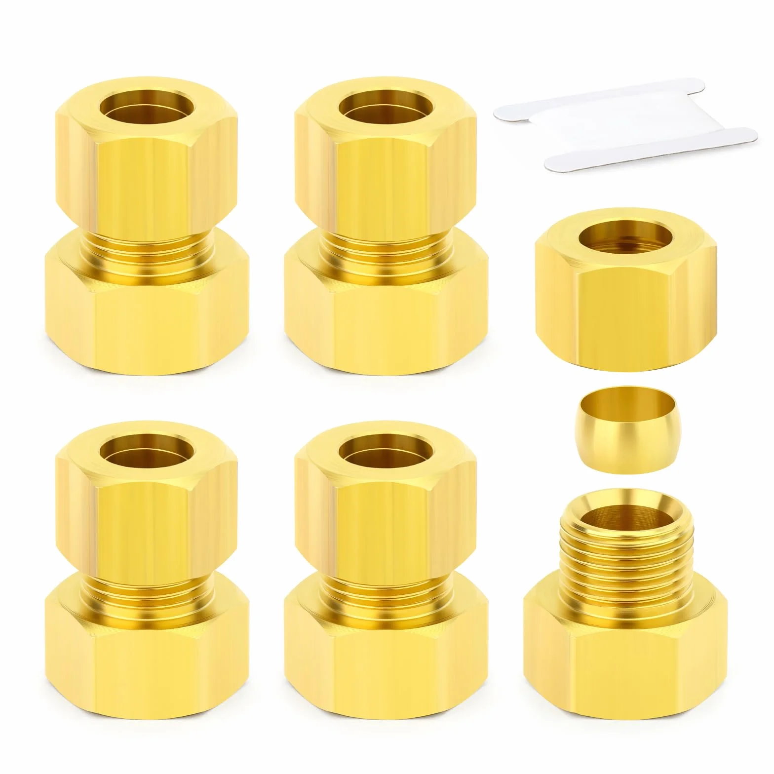 Mosiężna złączka kompresyjna 6 mm x 1/8 cala BSP prosta