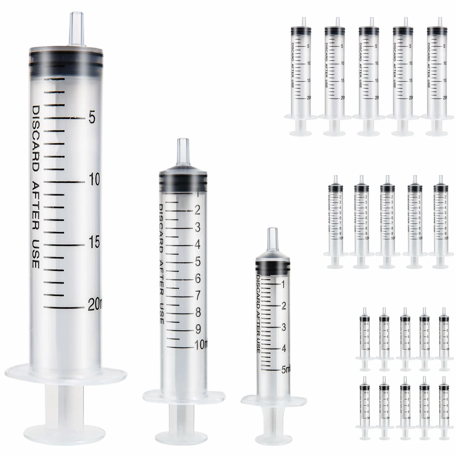 Strzykawki dozujące 5 ml 10 ml 20 ml zestaw 20 sztuk bez igły do hodowli zwierząt kosmetyków