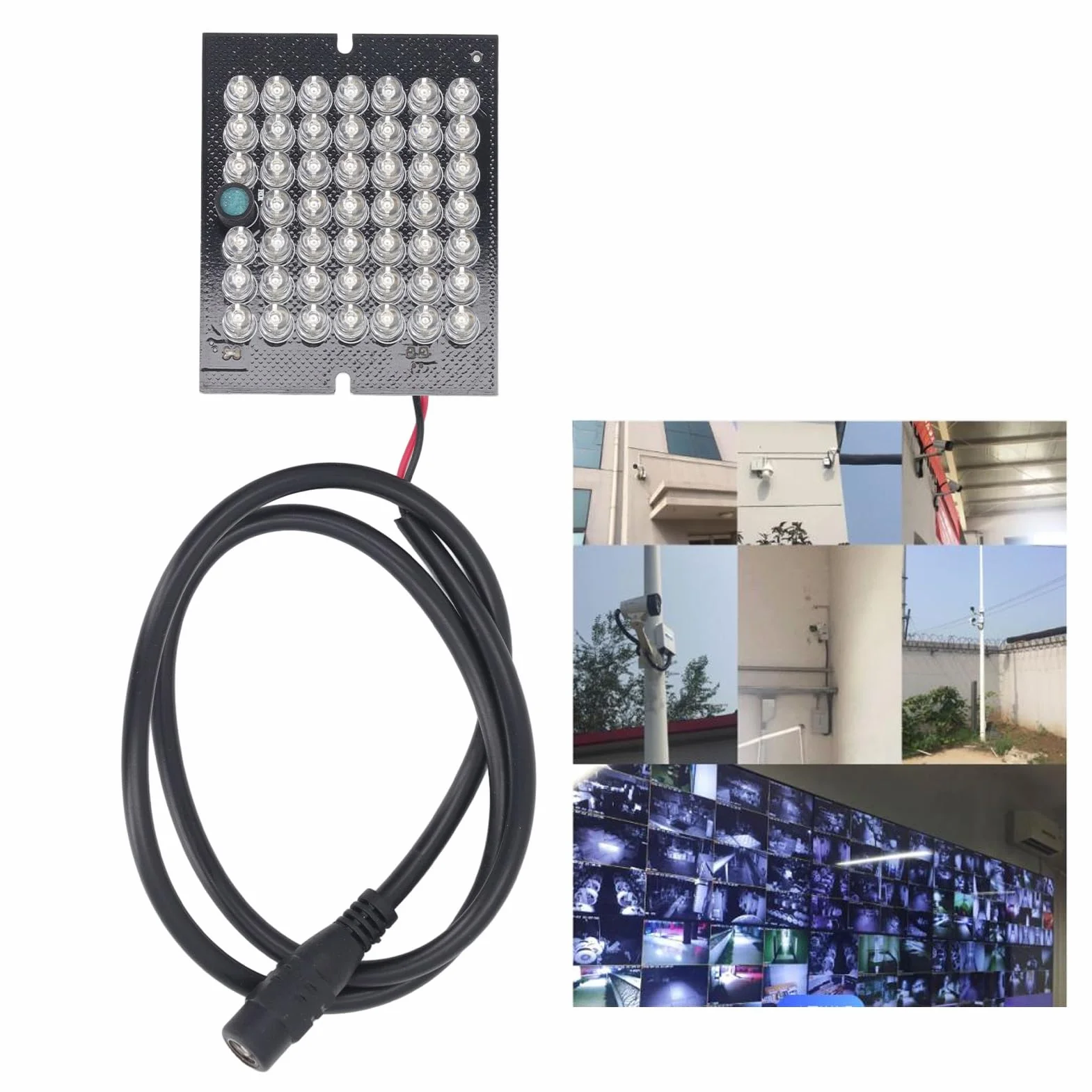 Lampa IR Oświetlacz Podczerwień 850nm 48 Koralików LED DC12V Noktowizyjna do Wnętrz i na Zewnątrz