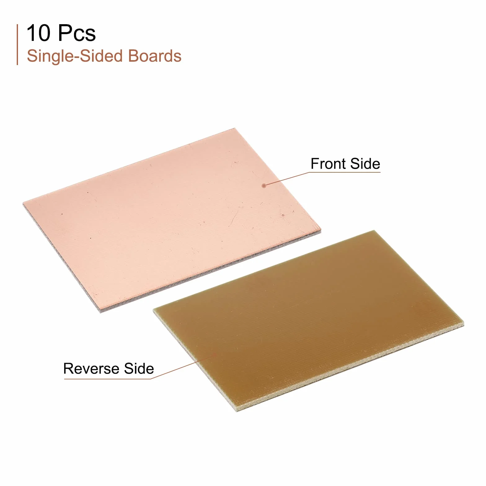sourcing map 10 sztuk płytek z powłoką miedzianą PCB laminowana 70 mm x 50 mm x 1,5 mm FR4 włókno szklane jednostronne do projektów obwodowych