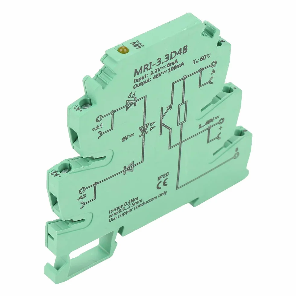 SPS-Relais zur Isolierung des Optokopplers, MRI-3.3D48 DC Photoelektrischer Koppler zur Isolierung des SPS-Relaismoduls Eingang 3.3VDC Ausgang 3-48VDC