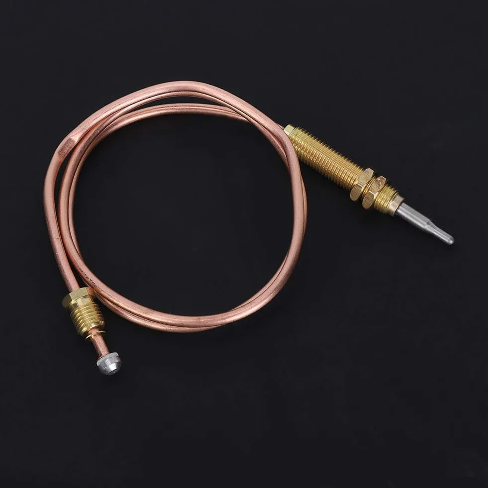 DEWIN Termoelement, termoelement gazowy M8, ogrzewanie gwintowane, sonda 600 mm do akcesoriów do grilla kominkowego