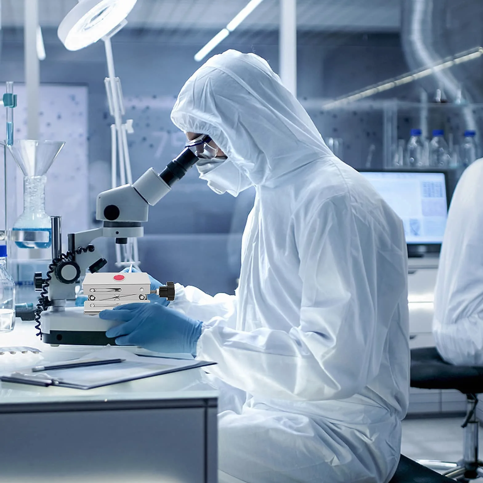 Podnośnik laboratoryjny ze stali nierdzewnej z ręczną regulacją wysokości