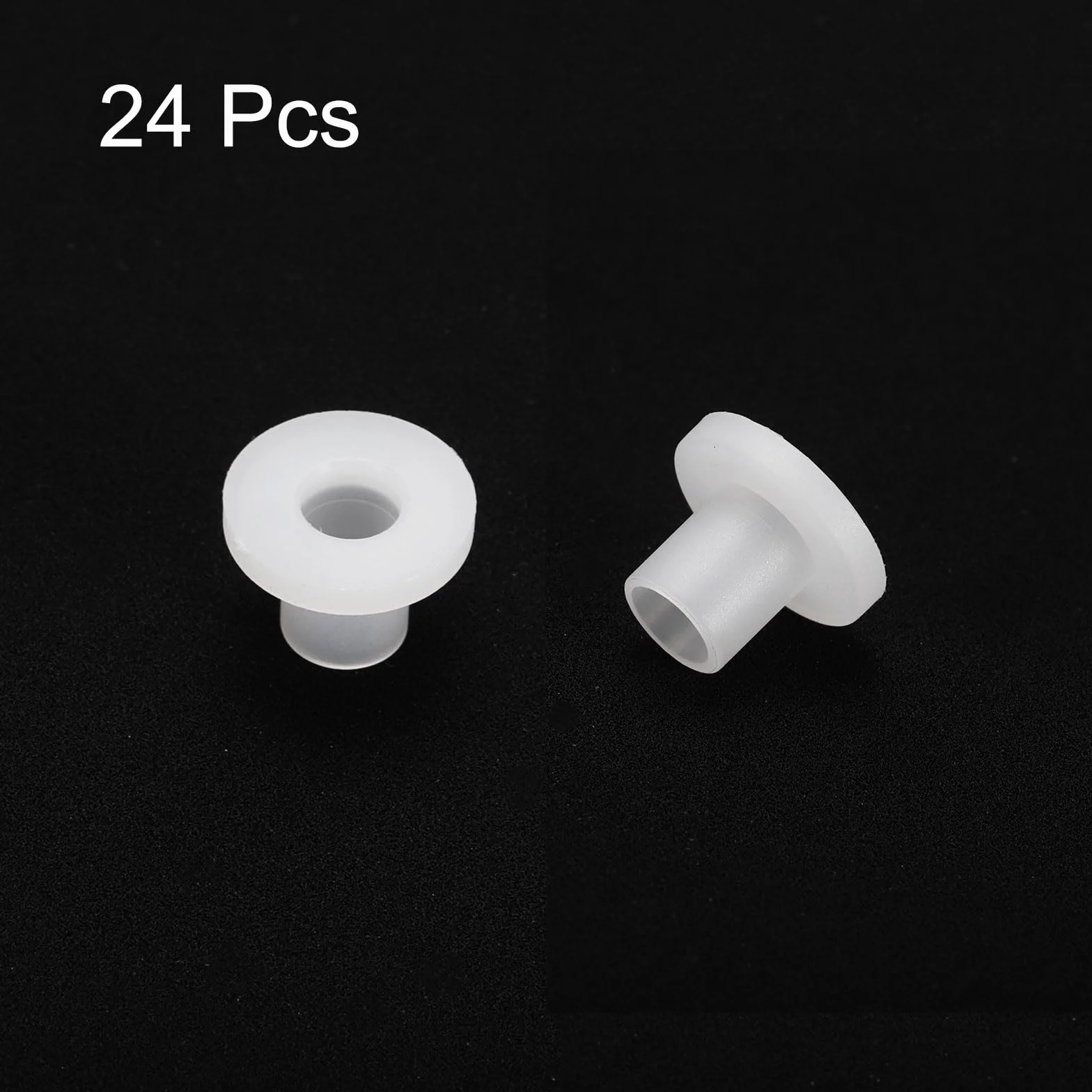 QUARKZMAN 24 sztuki tulejek kołnierzowych z tworzywa sztucznego ID 4 mm x OD 5 mm x długość 7 mm tuleje nylonowe, białe