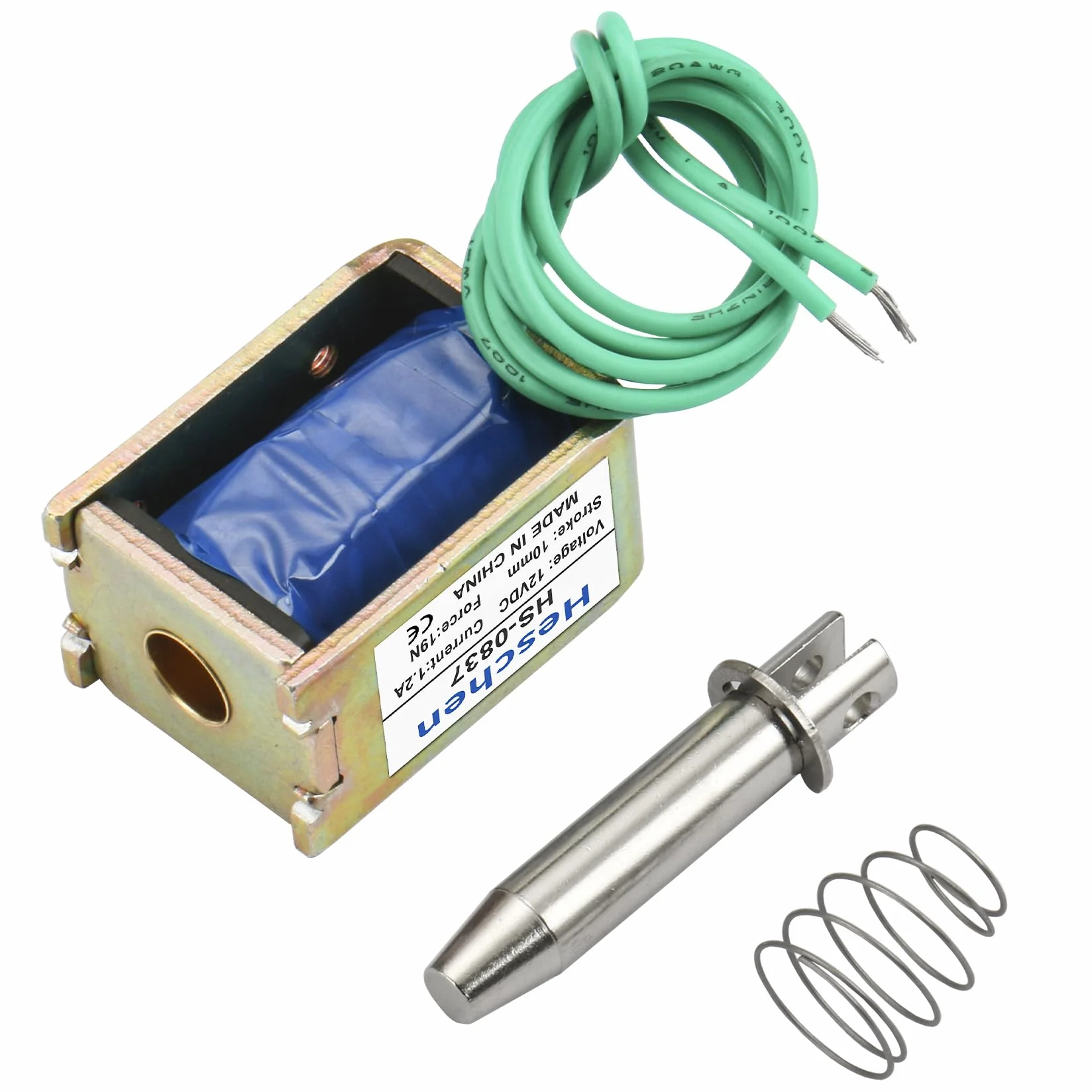 Hechen elektromagnes elektromagnetyczny JF-0837 DC 12 V 1 A 19 N 10 mm pociągnięcie typ otwarta rama