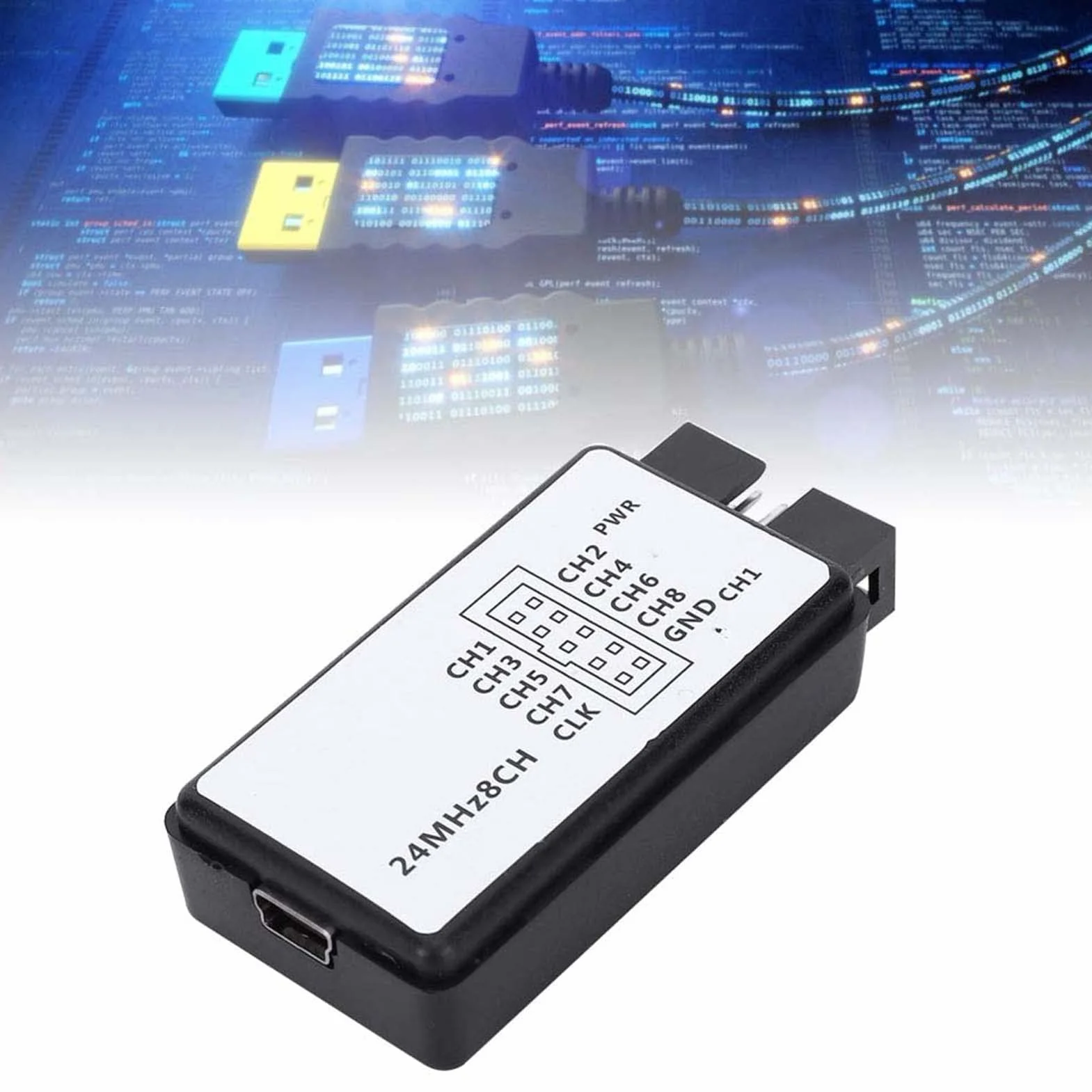 Zestaw Analizatorów Stanów Logicznych USB Mini Cyfrowy Kieszonkowy DSlogic Plus 8-kanałowa pamięć Wejściowa 24 MHz