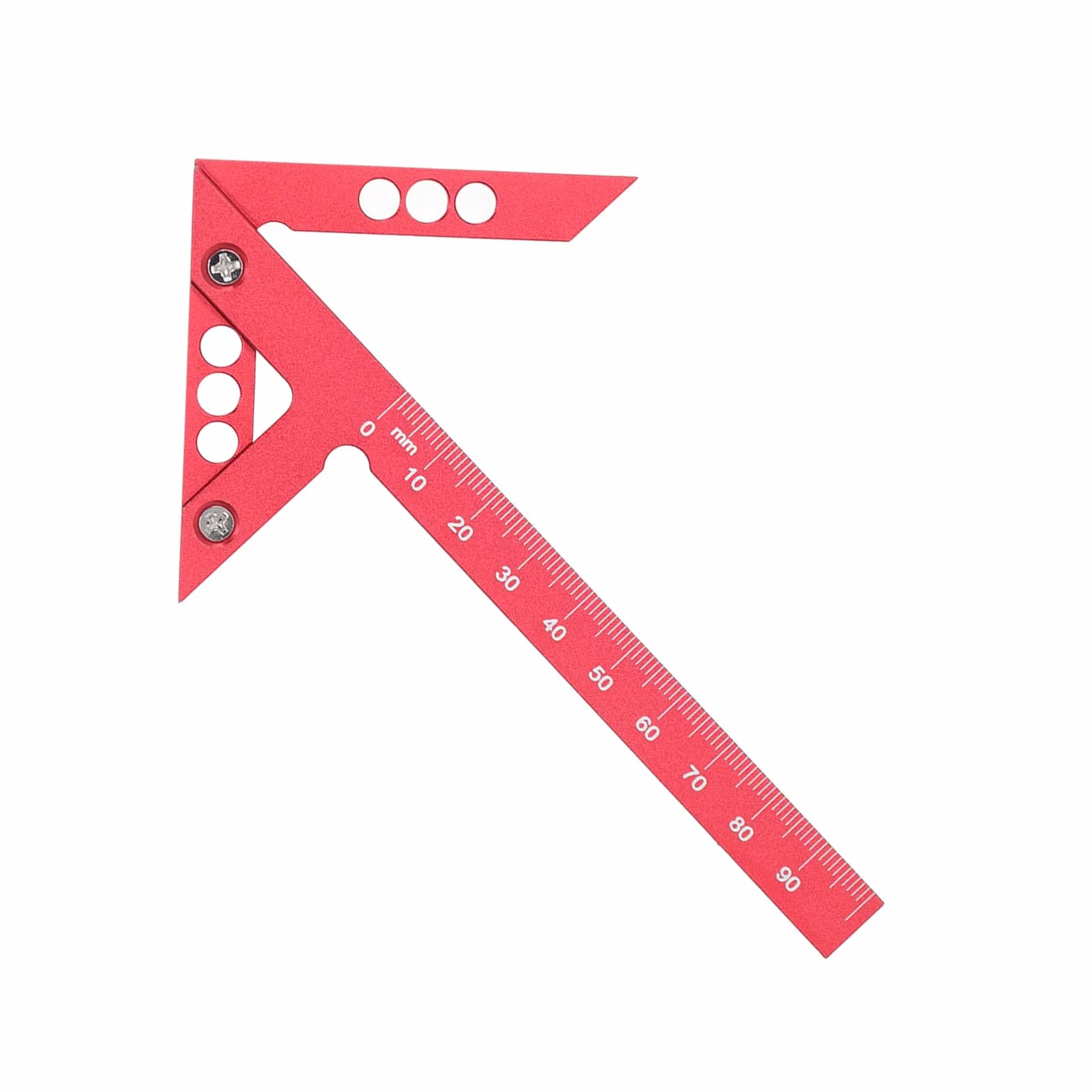 Aluminiowy Kątownik 45 Stopni, Wskaźnik Pisania do Obróbki Drewna, 100mm, ze Stopu, Linia Środkowa, Skrybowanie 45 i 90 Stopni