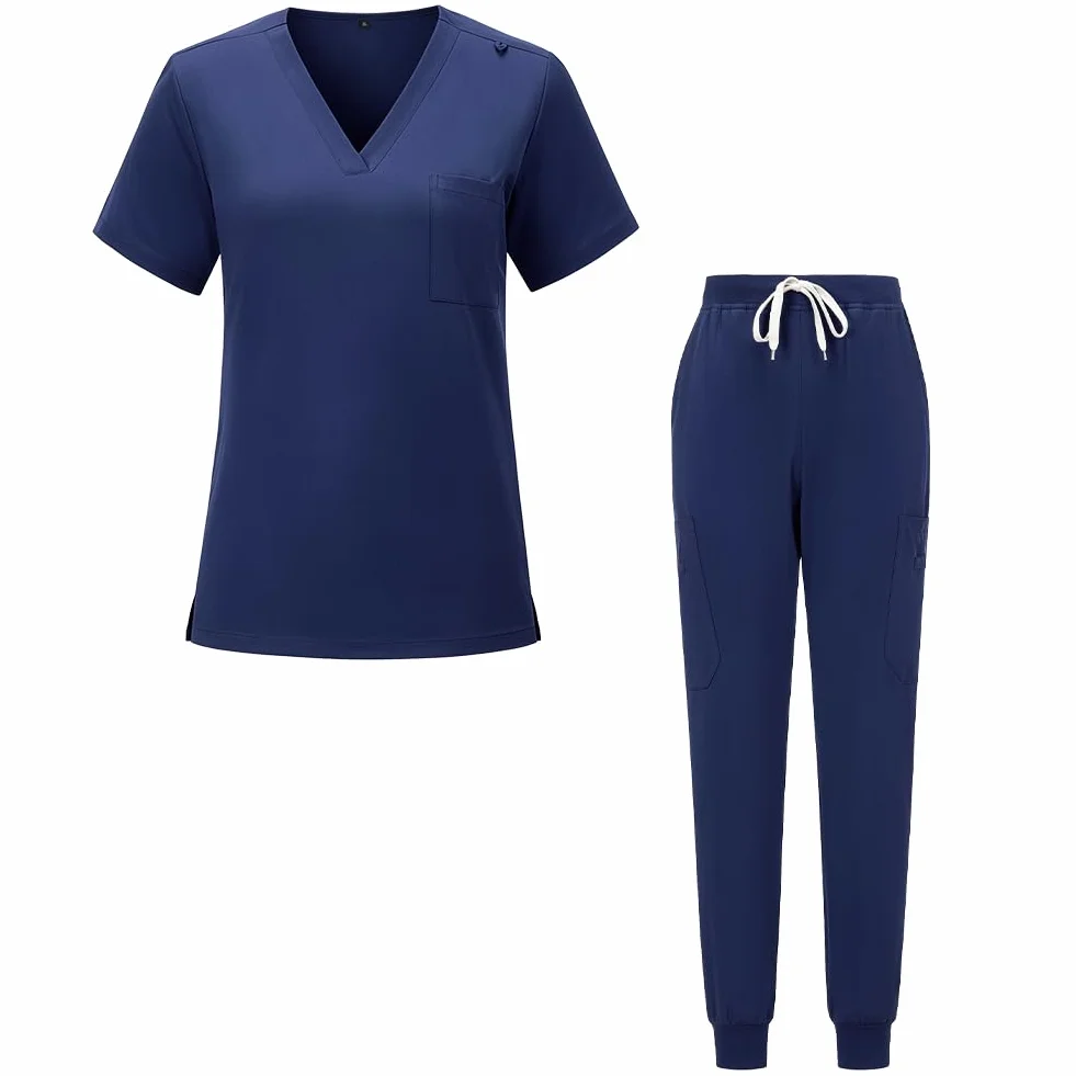 Uniforms Uniform Uniform Uniform Sanitary Uniforms Sanitary Set z kasakiem i spodniami, Szczyt Kołnierz z krótkim rękawem, Uniform Sanitarny Mundur męski Elastyczny Klinika Szpital Weterynaryjny