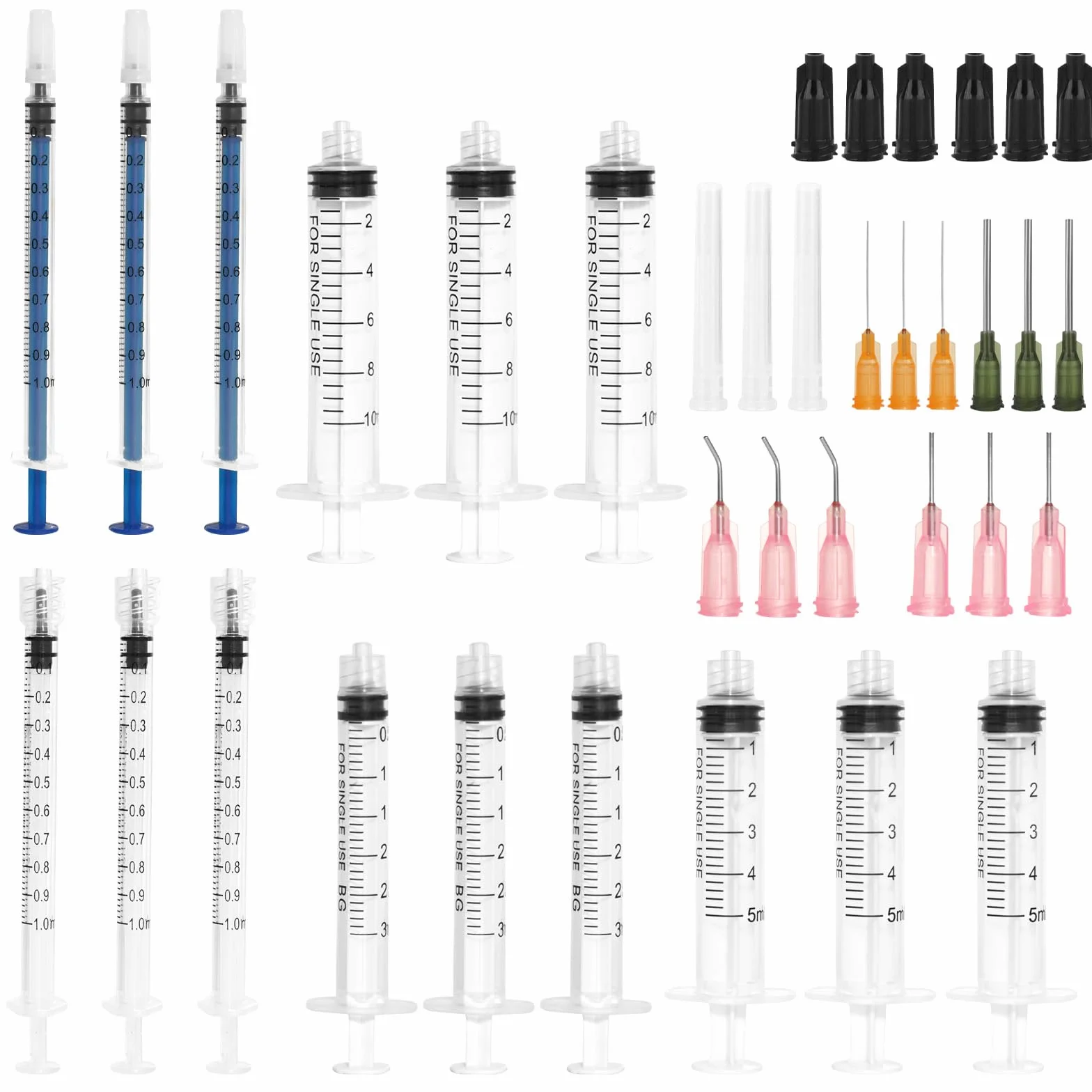 Zestaw strzykawek z siarą 15 sztuk 1 ml 3 ml 5 ml 10 ml strzykawka dozująca z tępą igłą i nasadką plastikowa do karmienia zwierząt