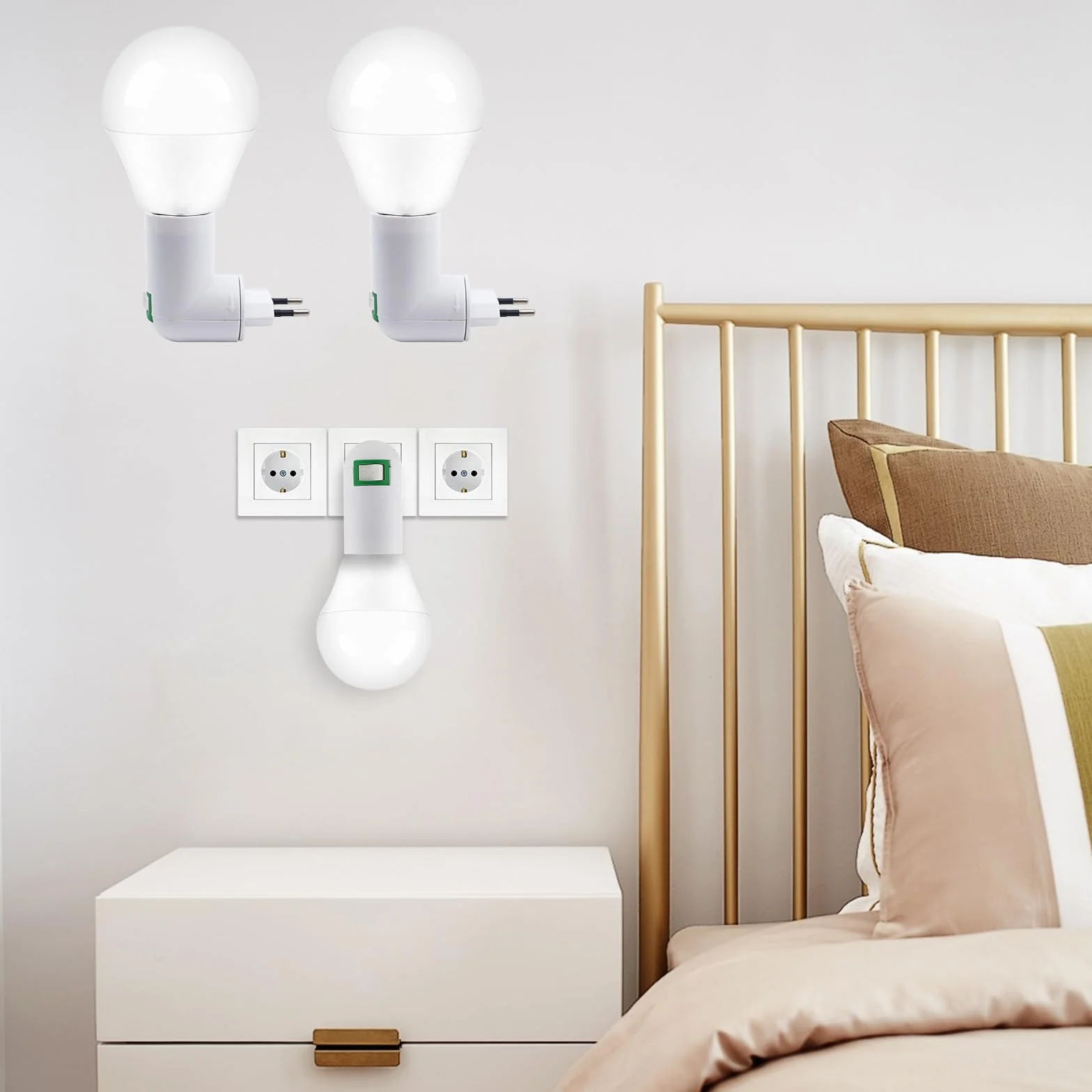 6 sztuk oprawek E27 z przełącznikiem, obrót o 180°, regulowany uchwyt do lampy, wtyczka EU, lampa do kuchni, lampa ścienna, źródło światła LED