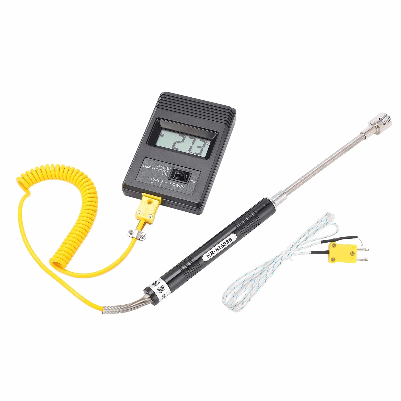 Termoelement typu K, Tm-902c -50 ~ 500℃, cyfrowy termometr do przemysłu, termoelement, czujnik temperatury, miernik temperatury, ze standardową wtyczką K