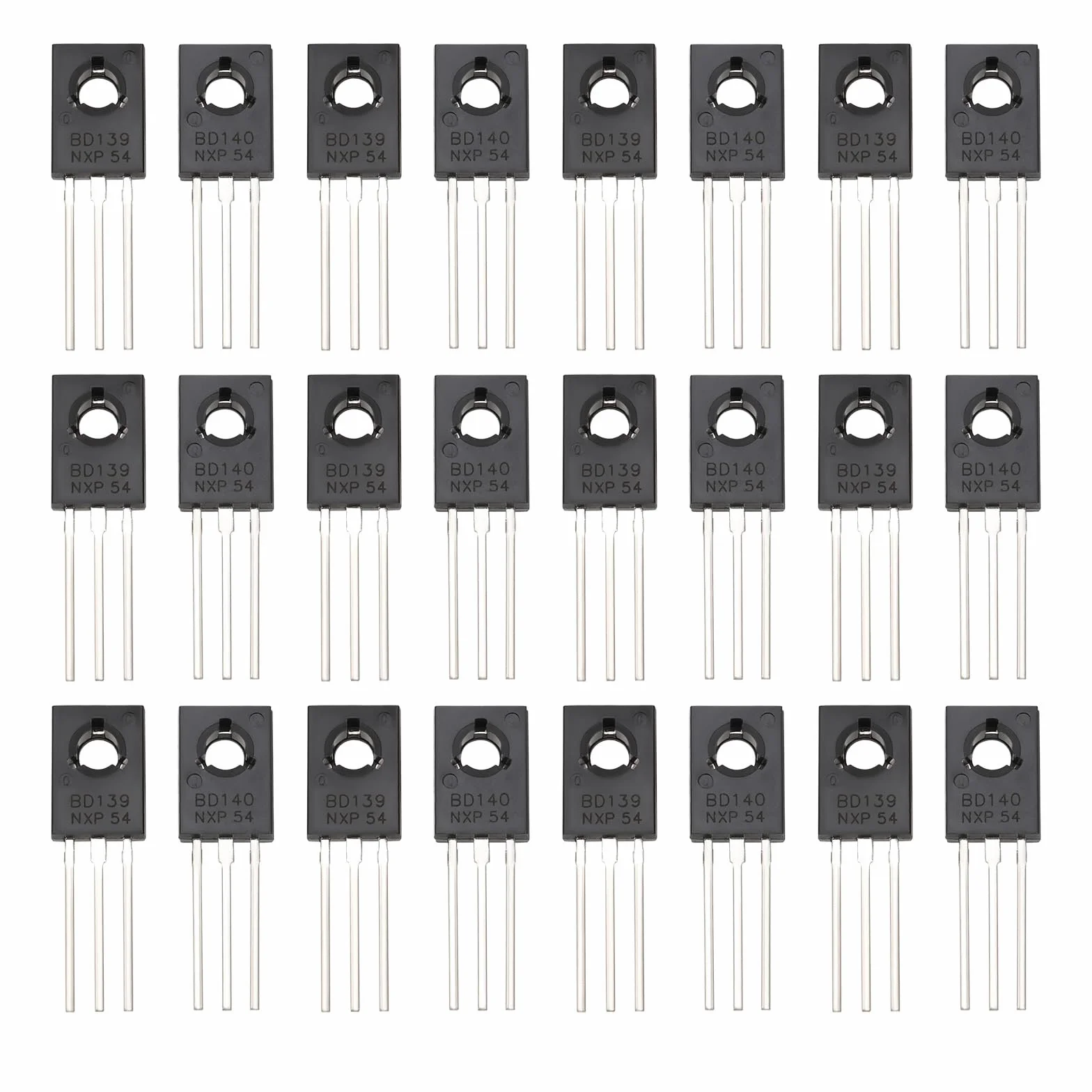 Tranzystor BD139 BD140 NPN PNP 1,5A 80V TO-126 Zestaw 40 szt.