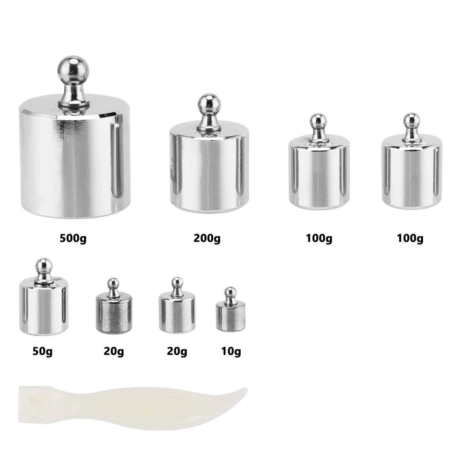 ZOENHOU Waga kalibracyjna, zestaw 1 kg, waga kalibracyjna, 10 g, 20 g, 50 g, 100 g, 200 g, 500 g, precyzyjna kalibracja, waga z wag? kalibracyjn?, p?seta, do laboratorium, bi?uterii