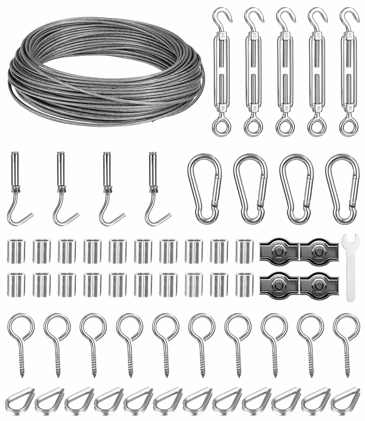 Linka stalowa 2 mm, linka stalowa 30 m, drut napinający ze stali nierdzewnej, osłonięta pomoc dla roślin pnących, zawieszenie łańcucha, linka do prania, linka stalowa