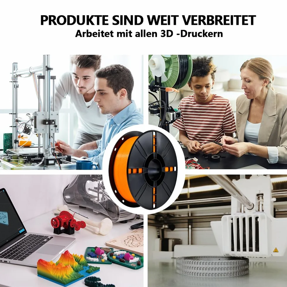 iBOSS PLA Plus (PLA+) filament 3D 1,75 mm, filament PLA Plus, dokładność wymiarowa +/- 0,02 mm, szpula 1 kg, filament do druku 3D, kolor pomarańczowy