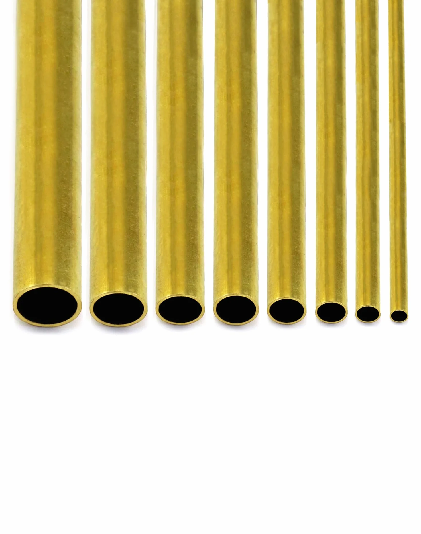 QWORK Rurka mosiężna, 2 mm 3 mm 4 mm 5 mm 6 mm 7 mm 8 mm 10 mm, grubośćścianki OD x 0,5 mm, długość 300 mm, okrągłe rurki bez lutowania, 8 sztuk