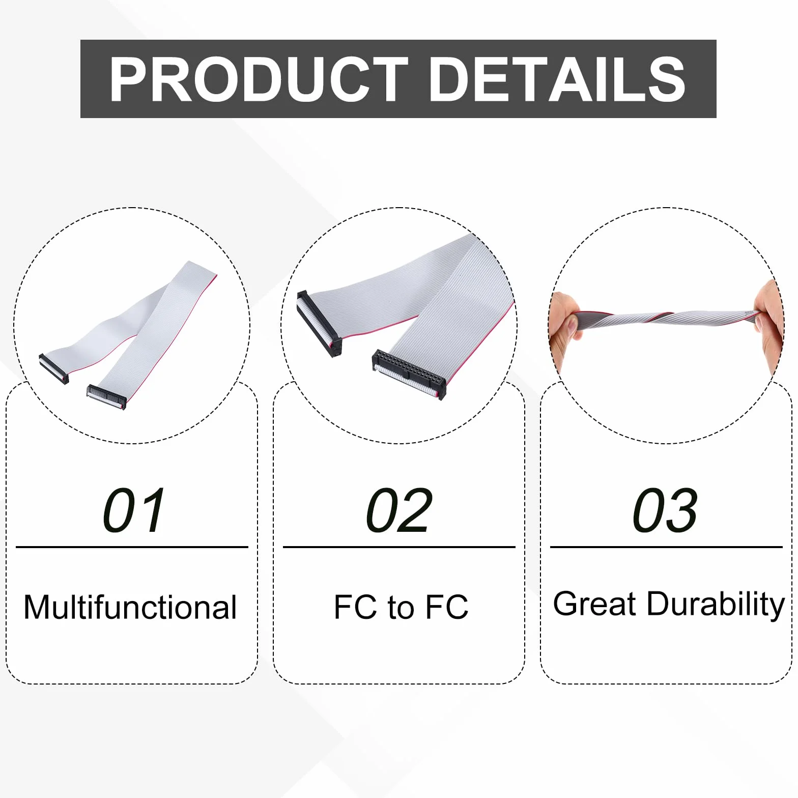 QUARKZMAN IDC płaski kabel taśmowy 2,54 mm 34 pin FC-FC 50 cm