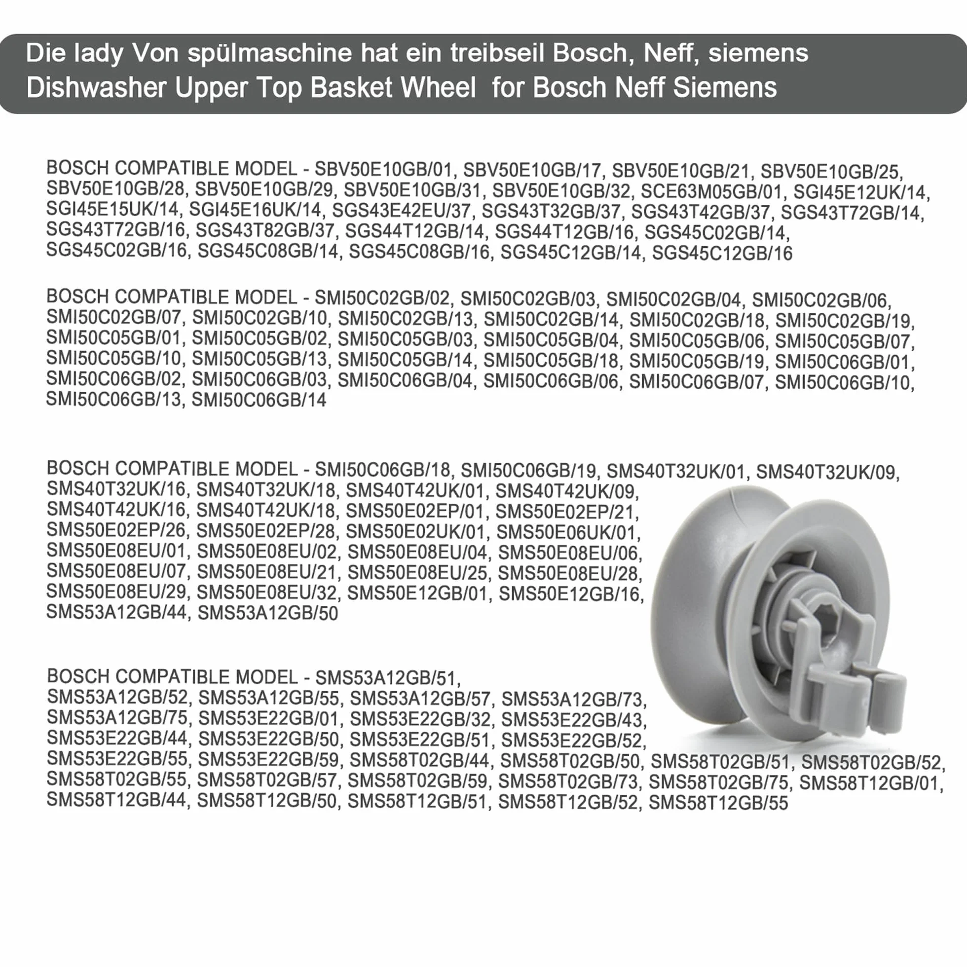 8 kółek do kosza zmywarki, 30 mm kółka do zmywarki, kółka do górnego kosza zmywarki, kółka do górnego kosza zmywarki do naczyń do Bosch, Siemens, Neff, Beko