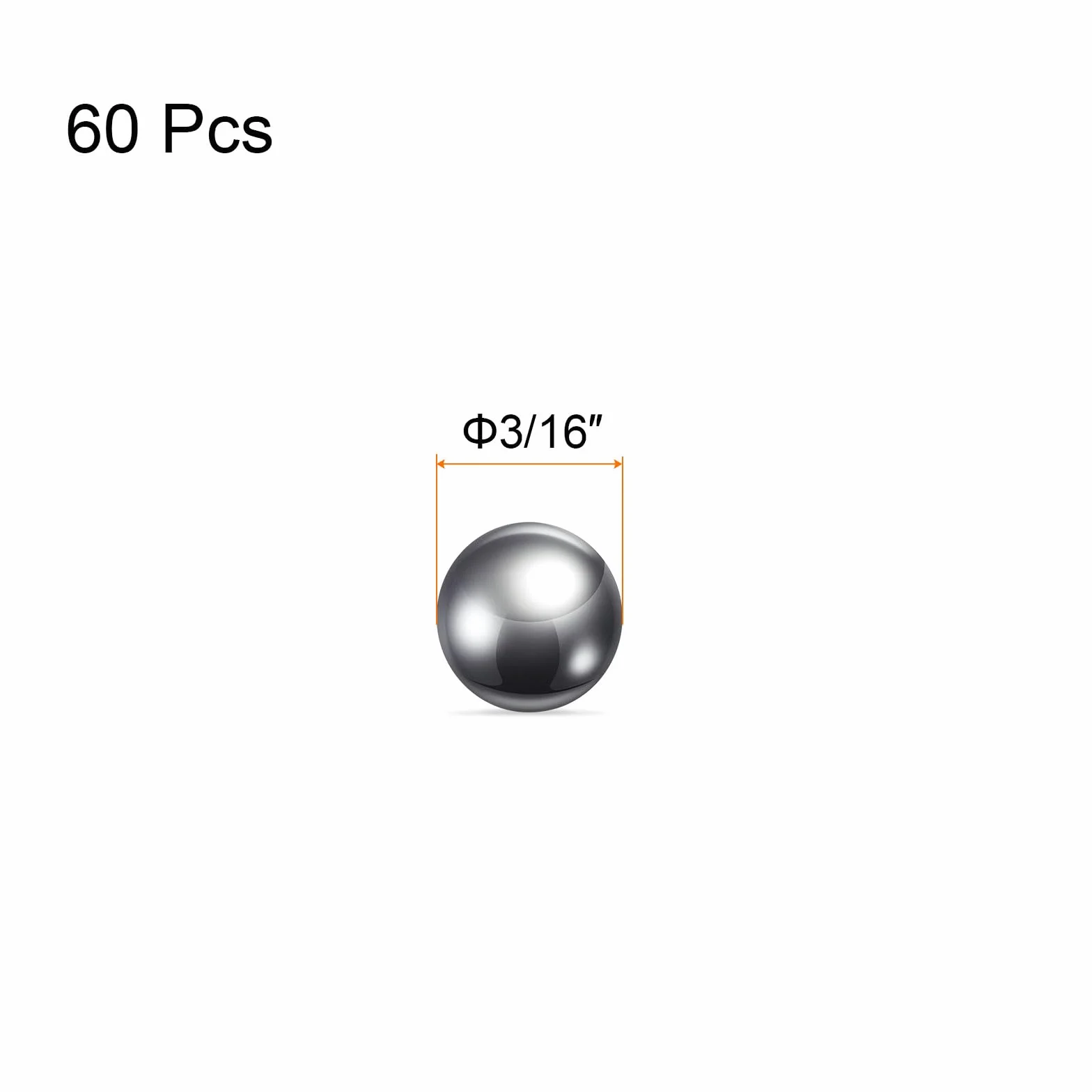 QUARKZMAN 60 sztuk precyzyjnych kulek 3/16" średnica 440C stal szlachetna G25 do łożysk