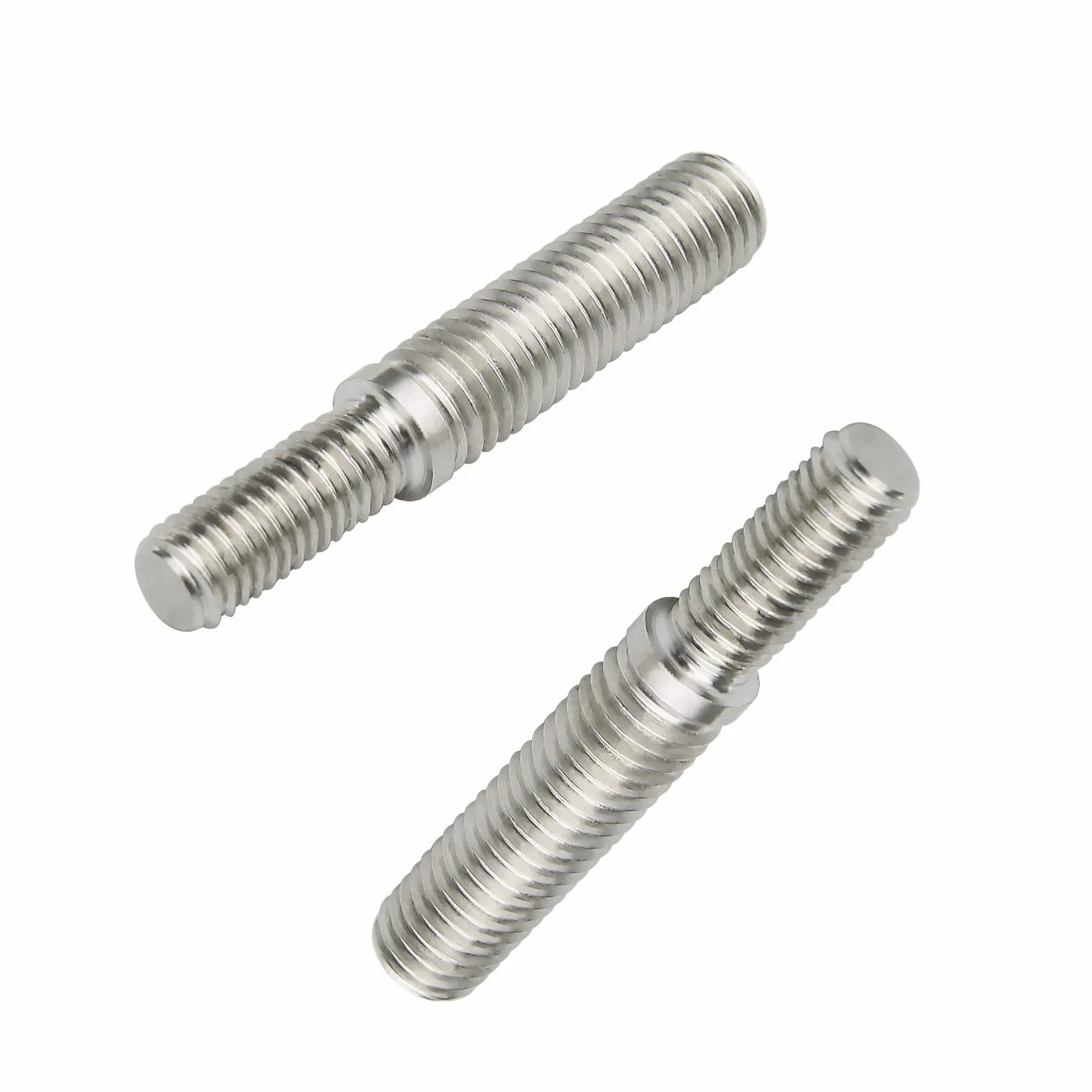 2 szt. Podwójne końcówki gwintowane wkręty wtykowe M8 do M10 55 mm 304 adapter gwintu ze stali nierdzewnej do mechanicznych słupów konstrukcyjnych łączników