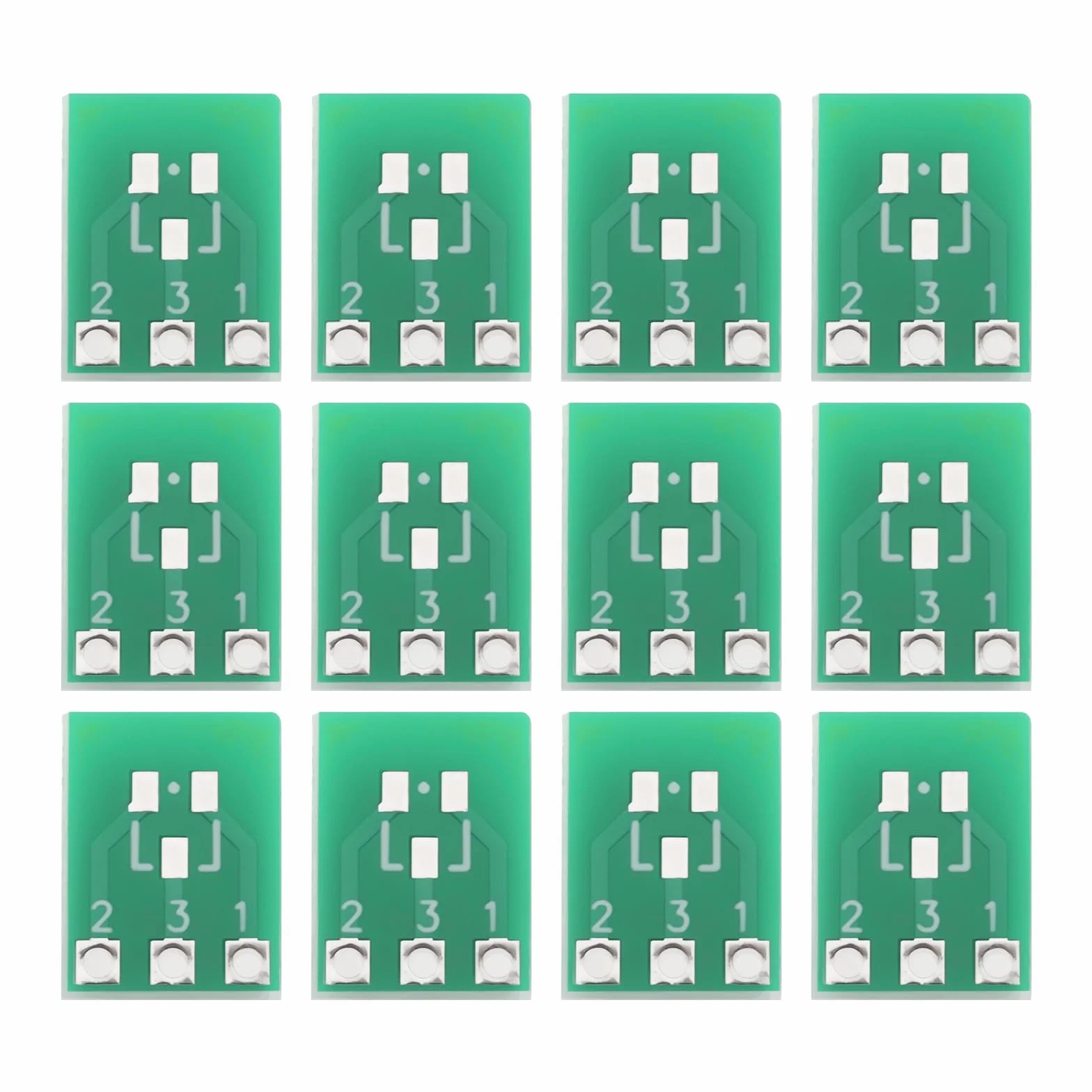 50 szt. dwustronny SMD SOT23-3 SOT223 PCB konwerter SOT23 na SIP3 adapter 2,54 mm 10 x 7,6 mm do produktu elektronicznego
