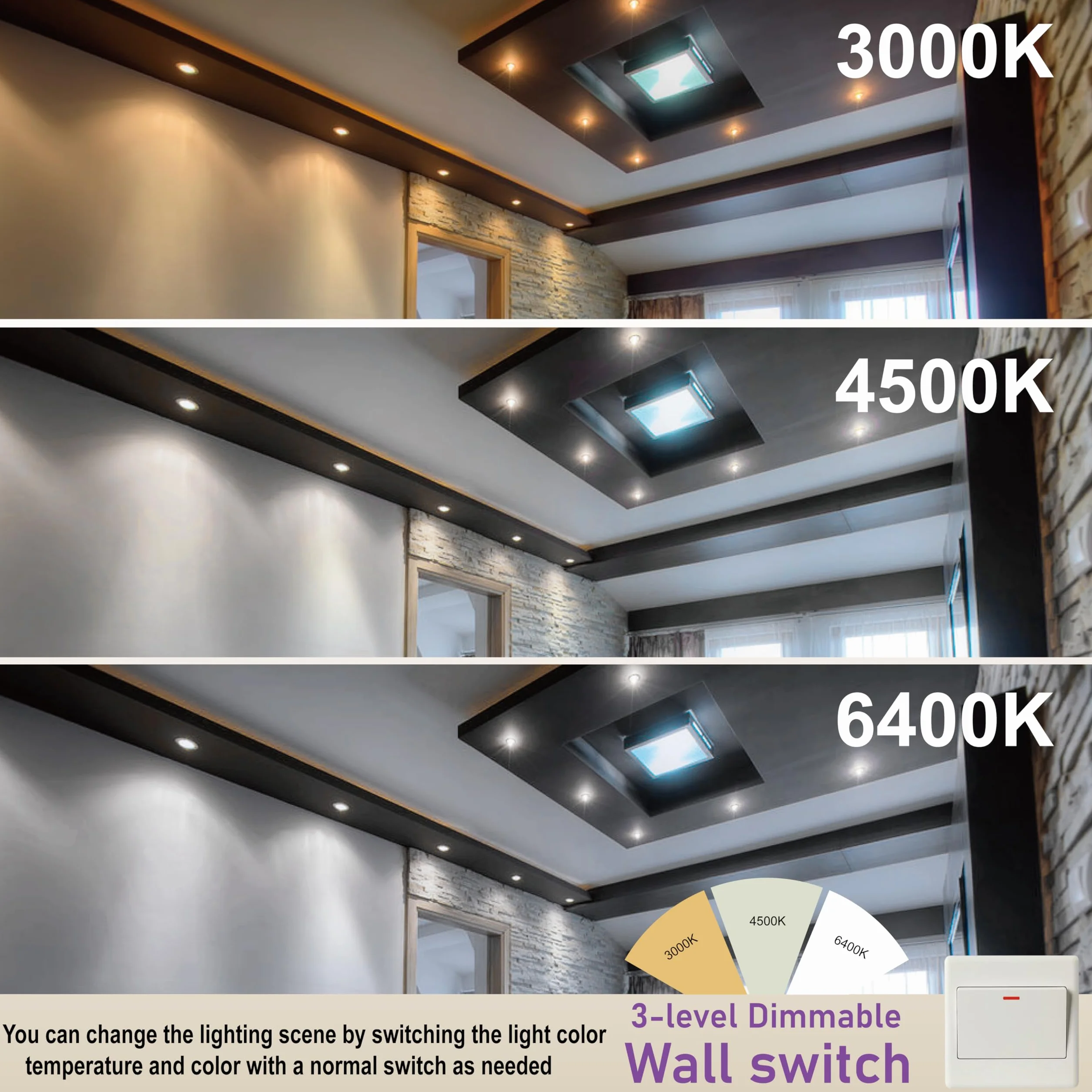 GU10 LED 520lm 3000K 4500K 6400K 6 szt.