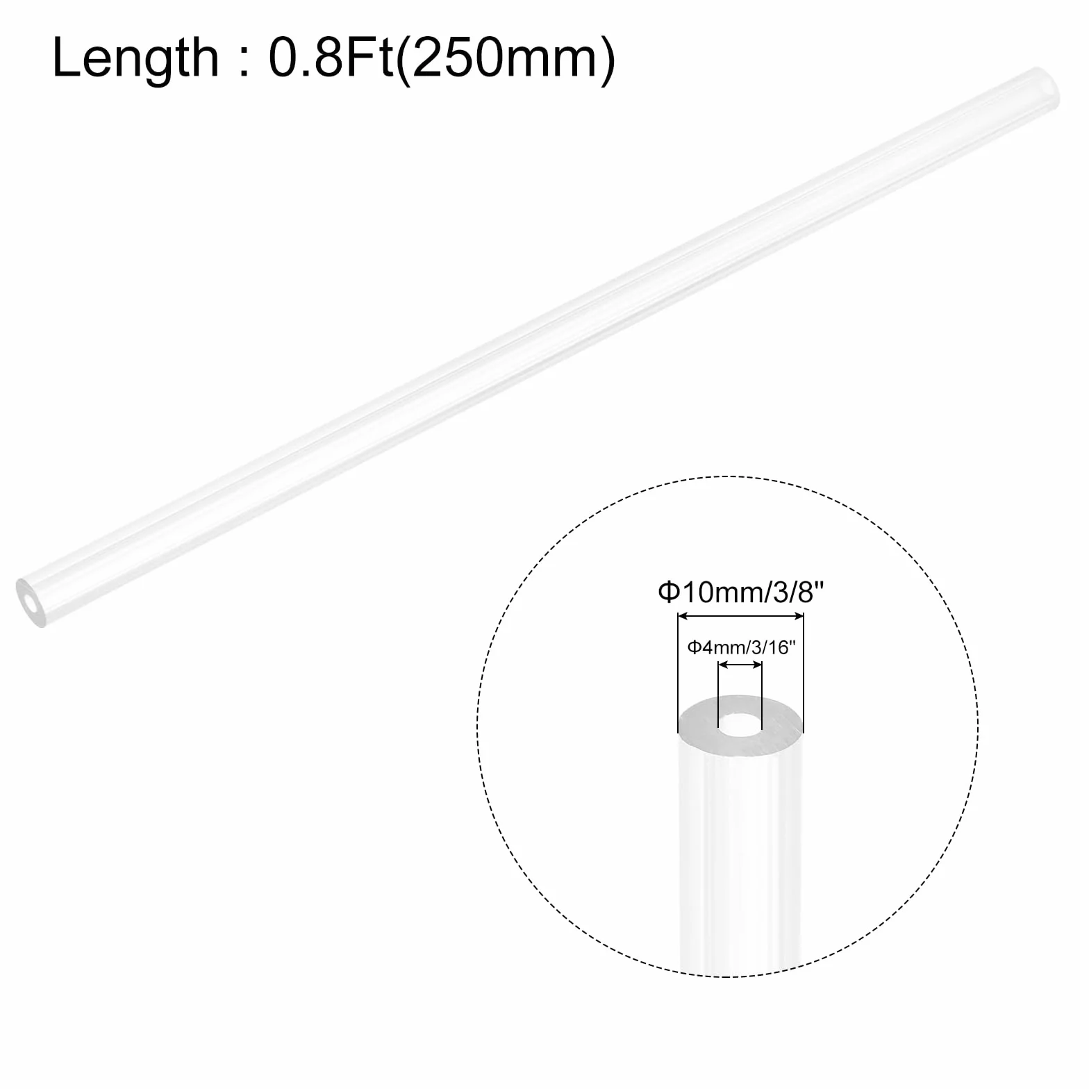 QUARKZMAN 4 mm x 10 mm x 250 mm długości, płyty z poliwęglanu, sztywne spodnie poliwęglanowe, rura z tworzywa sztucznego, wąż silikonowy do przemysłu niskociśnieniowego, rolnictwa i chemikaliów