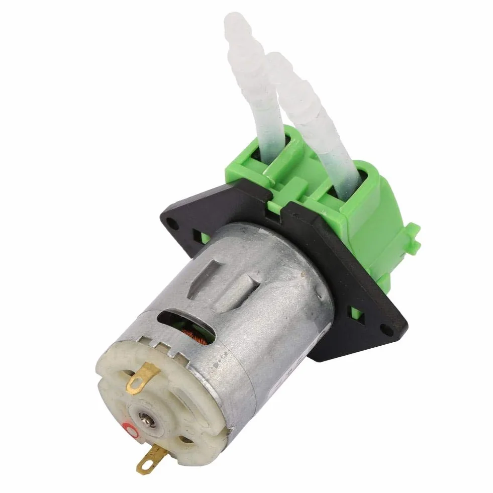Perystaltyczne pompy dozujące, Keenso DC 12 V, 3 x 5 mm, głowica perystaltyczna chemiczna płynna woda, automatyczna miniaturowa pompa wodna do akwarium, analityczna, laboratorium chemiczne (zielona)