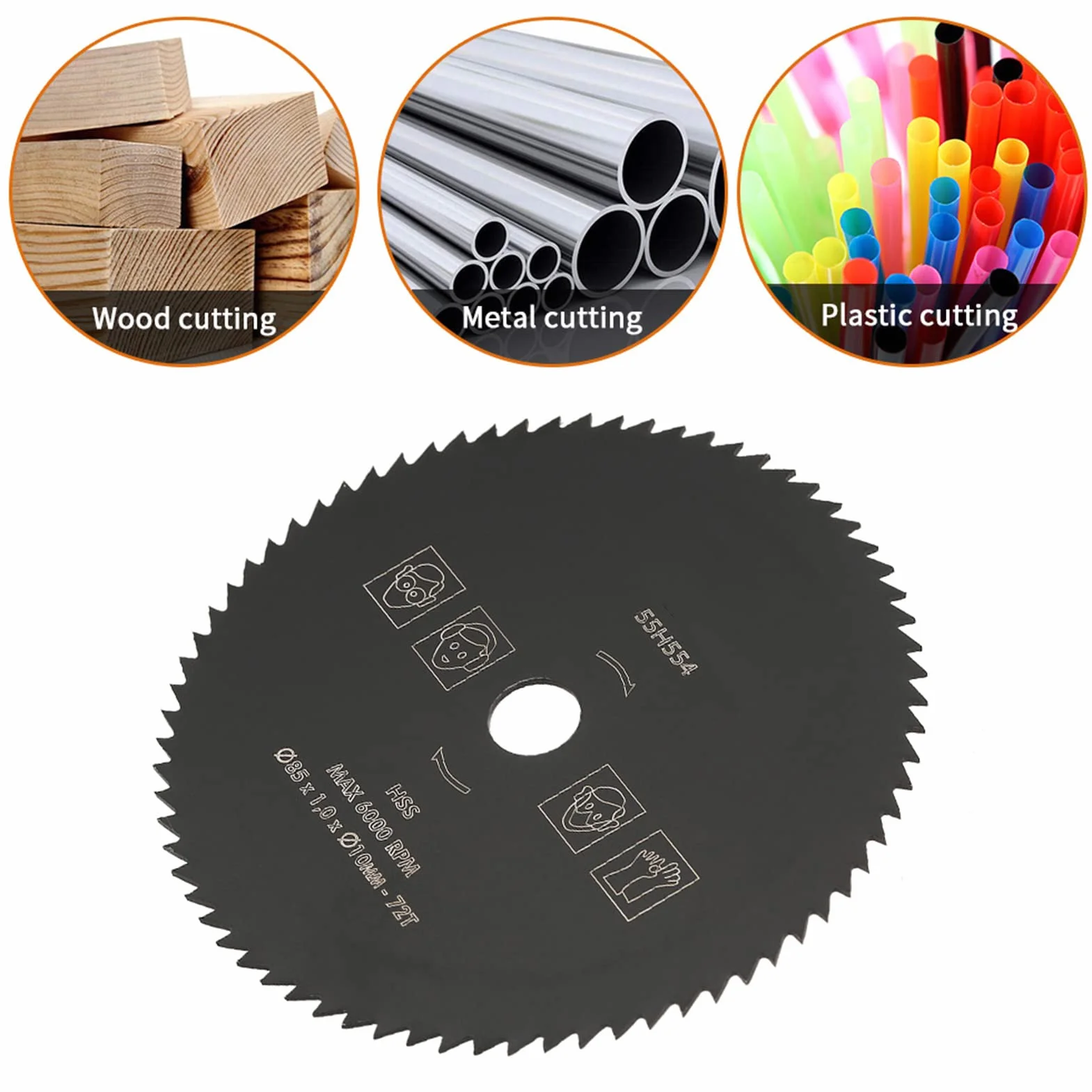 2 szt. Brzeszczoty do pił Tarczowych 85mm * 10mm HSS 72 Zęby do Cięcia Piły Tarczowe Brzeszczoty do pił Tarczowych Tarcze Tnące do Obróbki Drewna Drewno Metal PCV Aluminium Koło