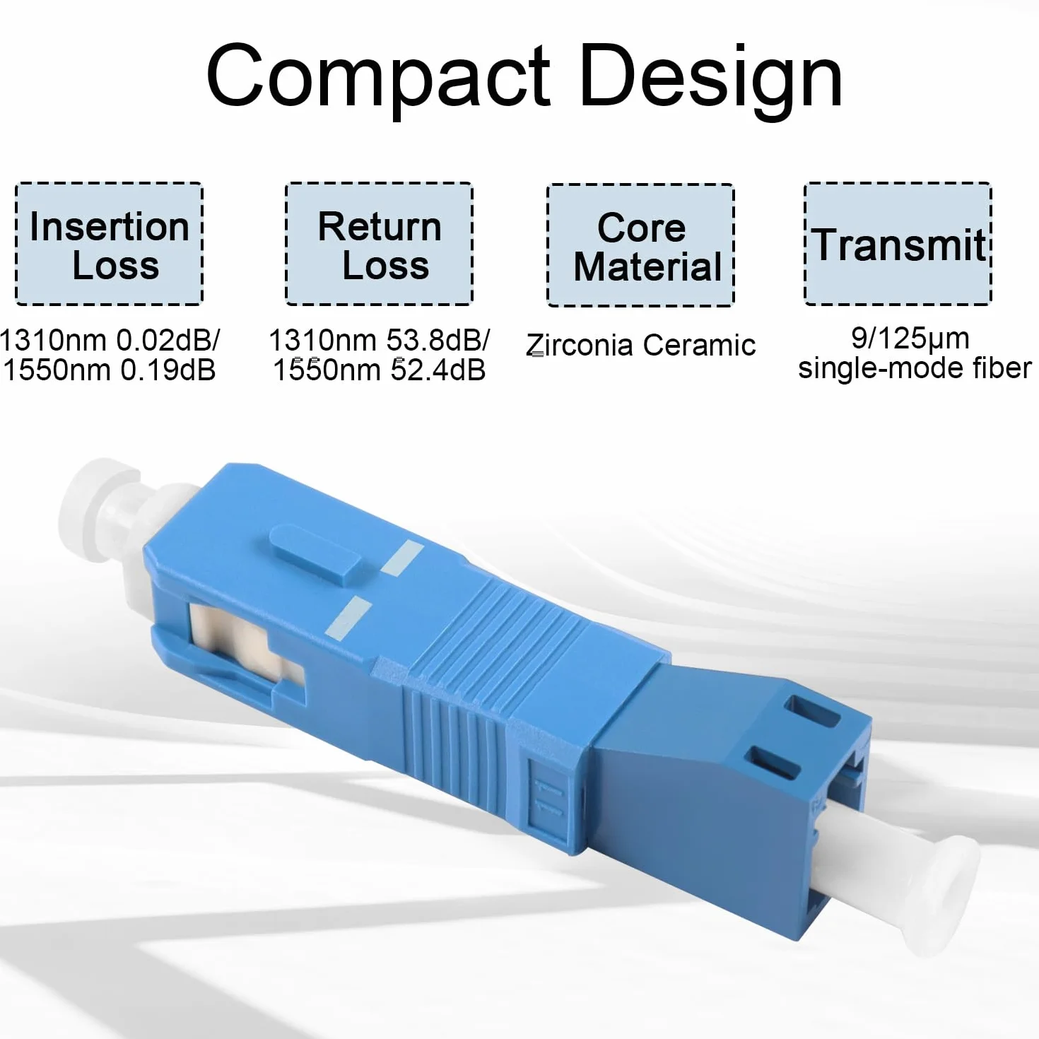 QIANRENON SC męski na LC żeński jednomodowy adapter SM 9/125μm SC/UPC na LC/UPC hybrydowy konwerter simplex