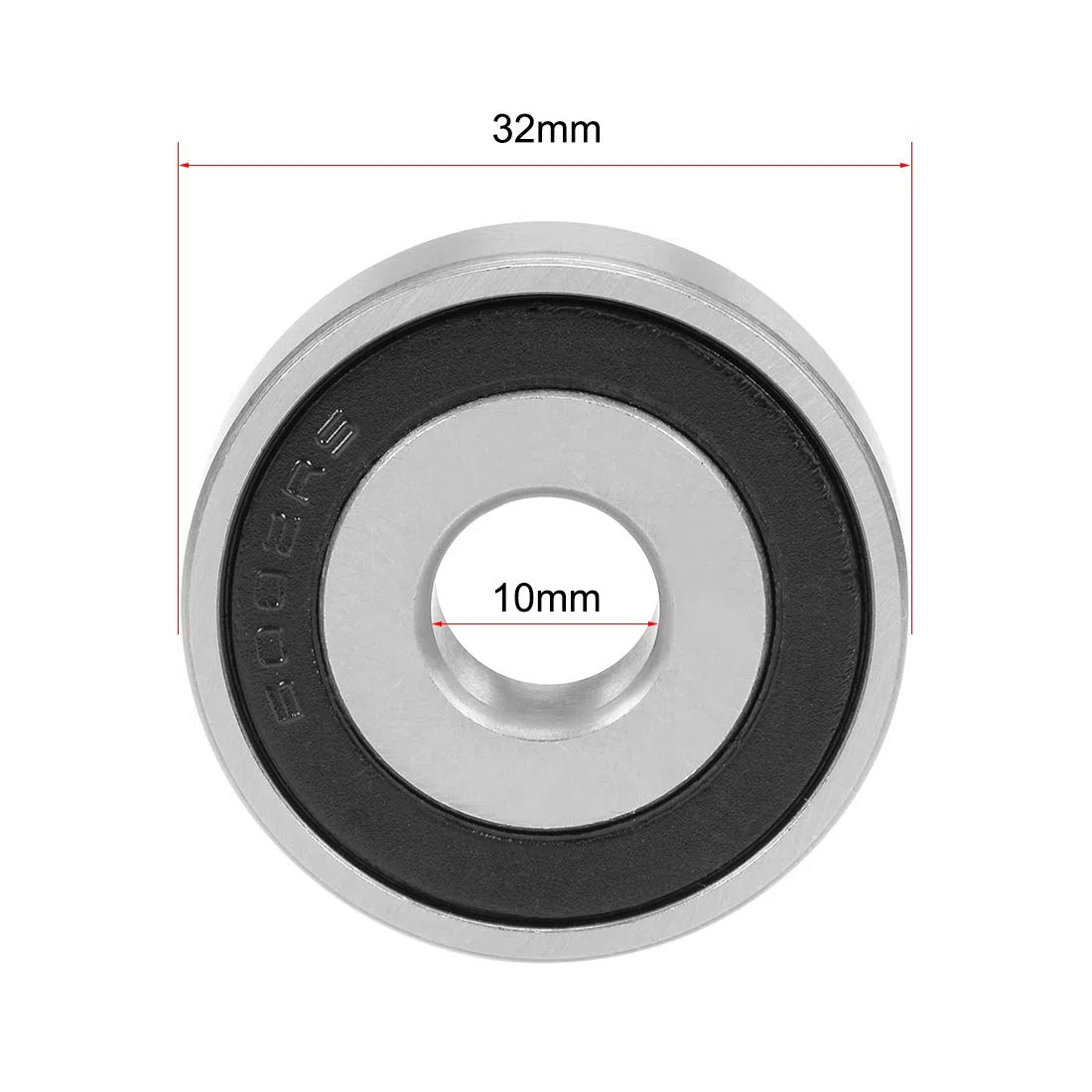 sourcing map LR200-2RS łożysko kulkowe zwykłe 10x32x9mm 6002/10-2RS podwójnie uszczelnione łożyska ze stali chromowanej (Z2 dźwigni)