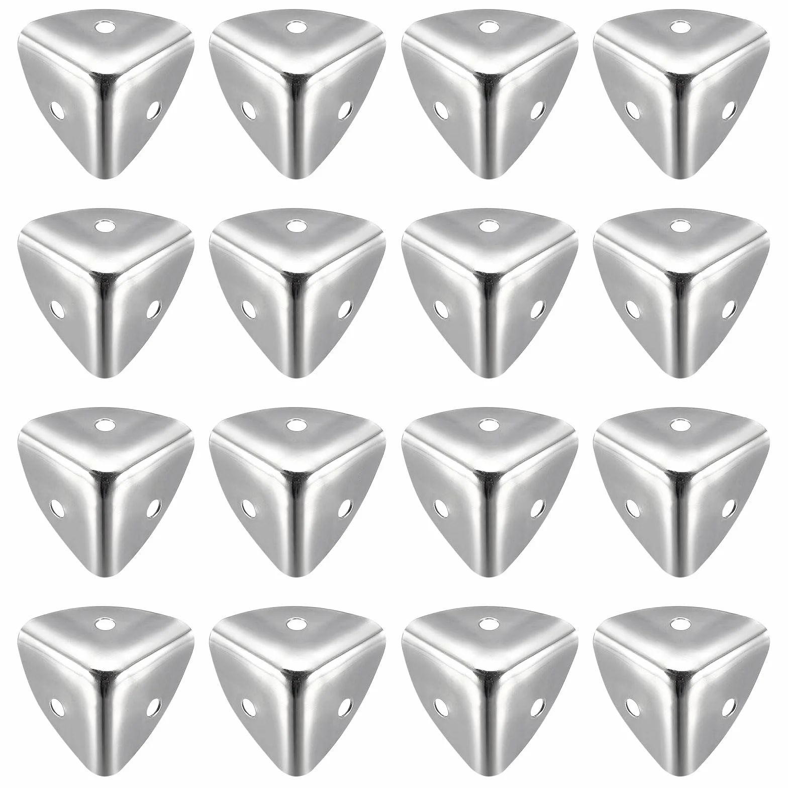 QUARKZMAN Metalowe pudełko narożne ochraniacze krawędzi 25 x 25 x 25 mm srebrny 16 szt.