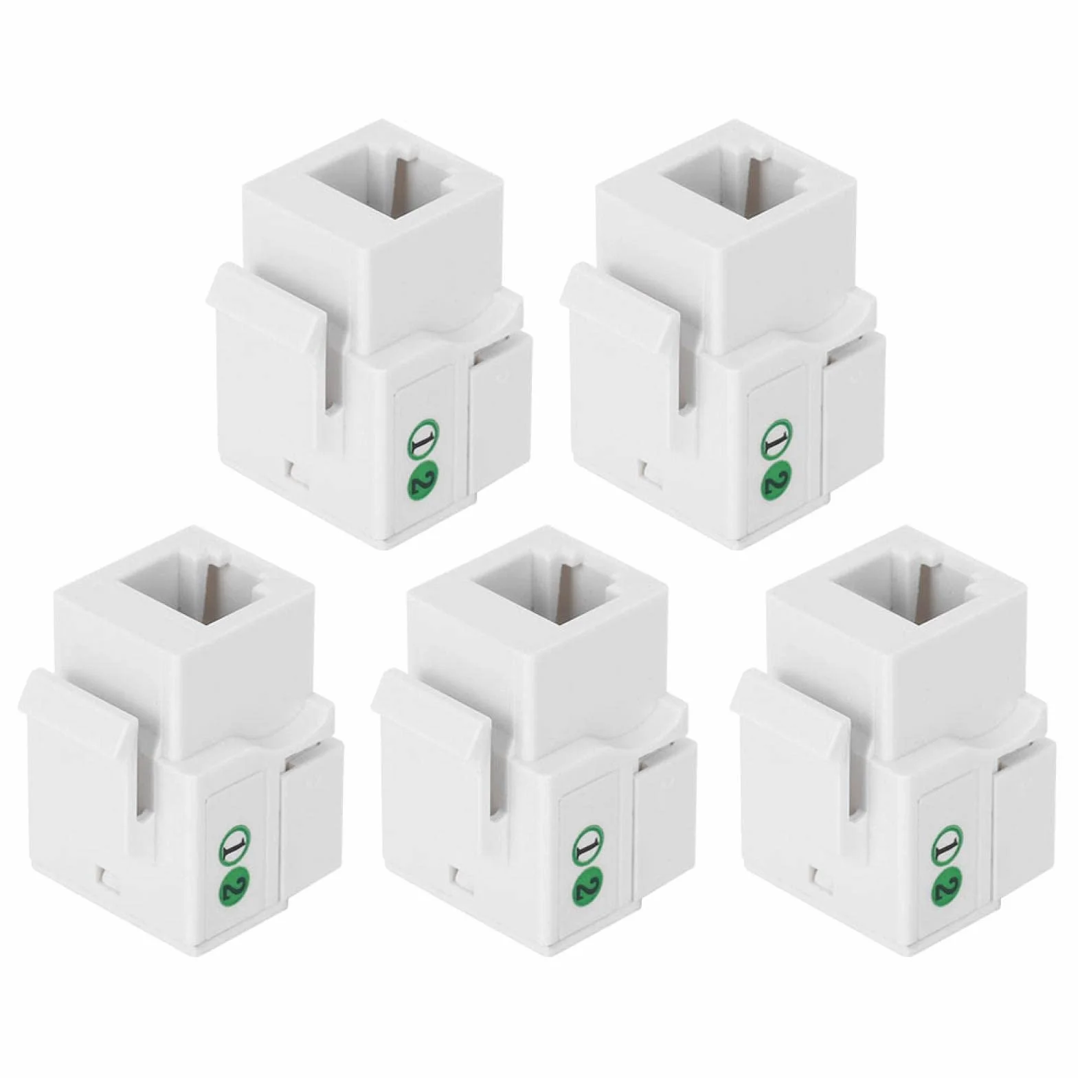 Keystone Rj11,Rj11 Keystone 5 Szt. Telefoniczny Moduł Głosowy, Akcesorium do Okablowania Sieciowego, Pojedynczy Port RJ11 Cat 3 z Osłoną Przeciwpyłową, Zintegrowany Moduł Sieciowy do Inżynierii Sieci