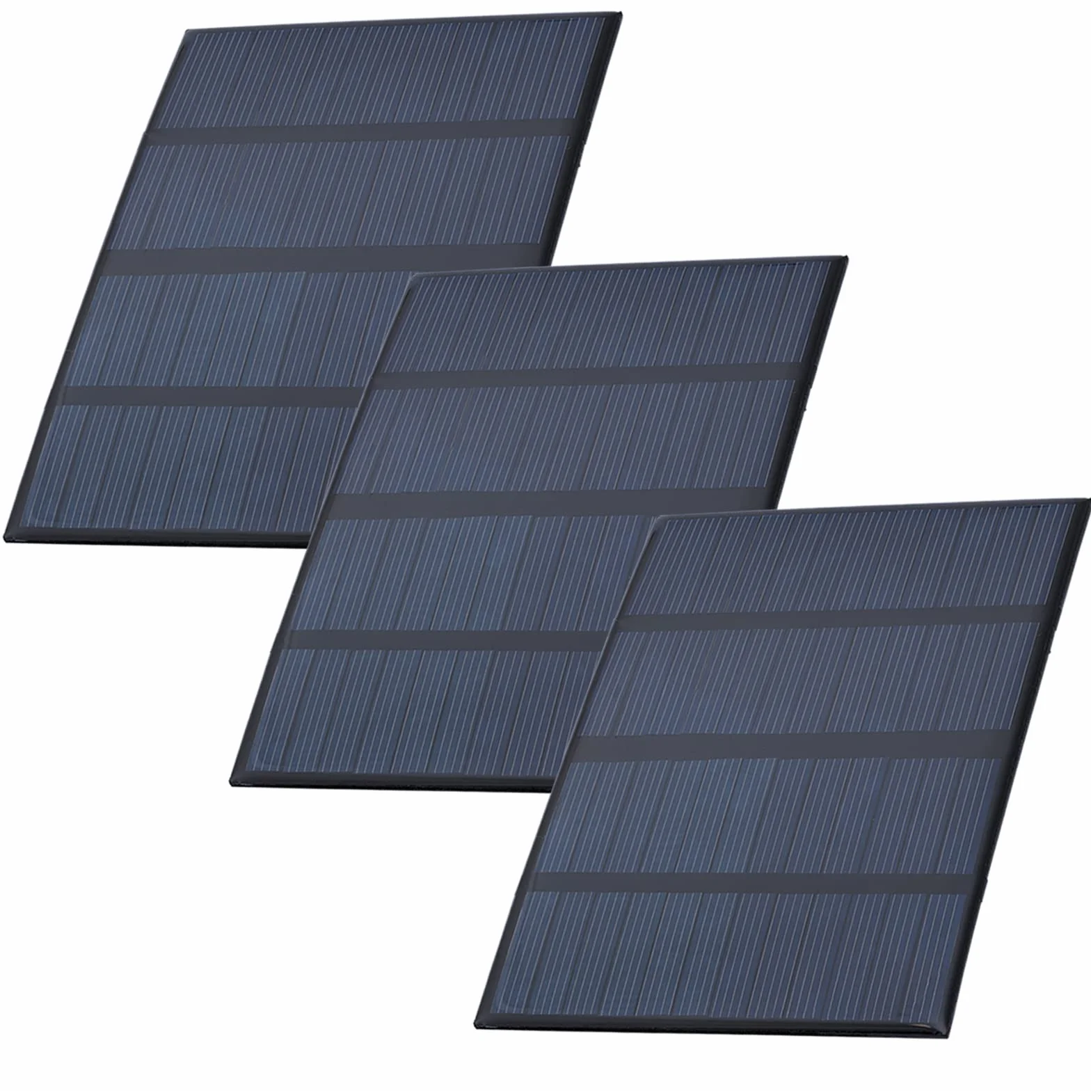 AZDelivery Zestaw 3 mini paneli słonecznych z polikrzemu 5 V 1,5 W, mały, przenośny moduł solarny, przenośny system komórkowy do ładowania akumulatorów, telefonów komórkowych, w obudowie