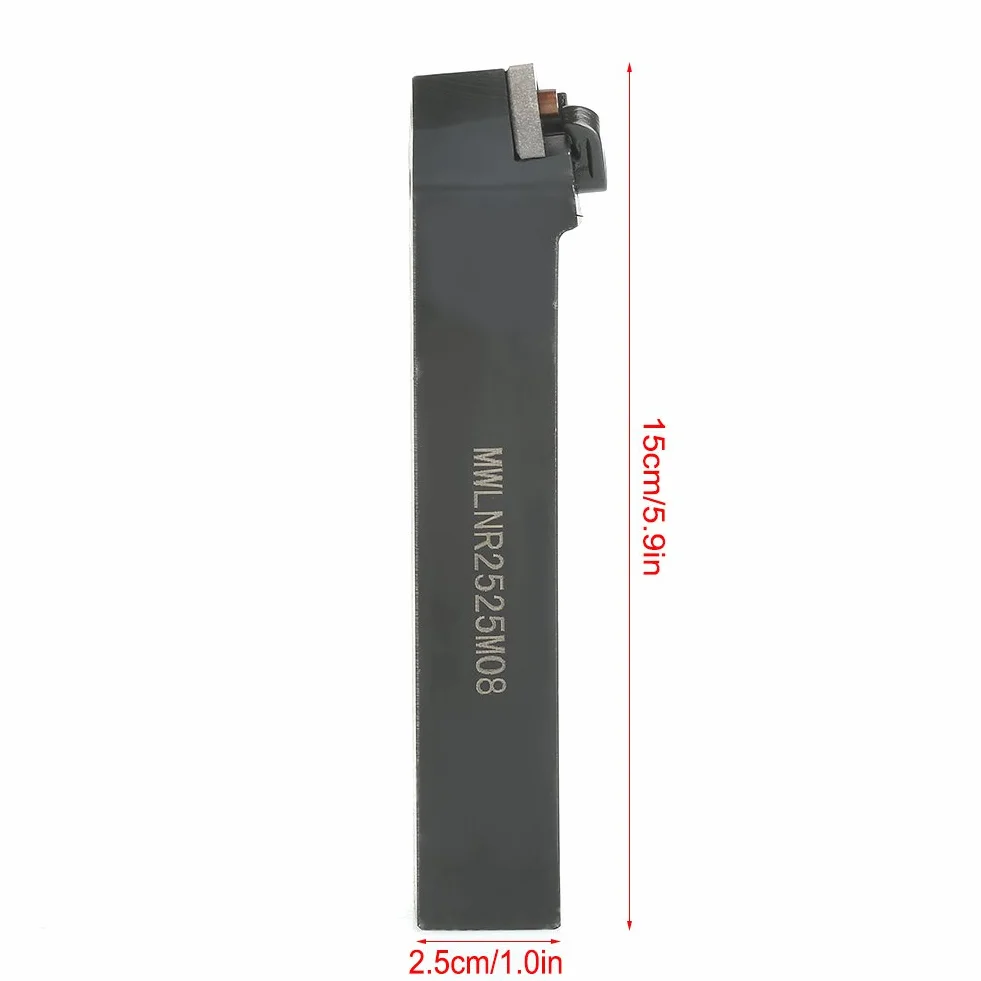 MWLNR2525M08 Uchwyt frezu tokarskiego CNC ze stali wolframowej + klucz, chwyt narzędzia 25 x 25 mm, do obrabiarek, tokarki