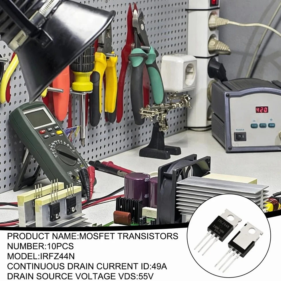 IRLZ44N tranzystor kanałowy MOSFET 55V 47A 3-biegunowy TO-220AB IRLZ44NPBF tranzystor 10 sztuk