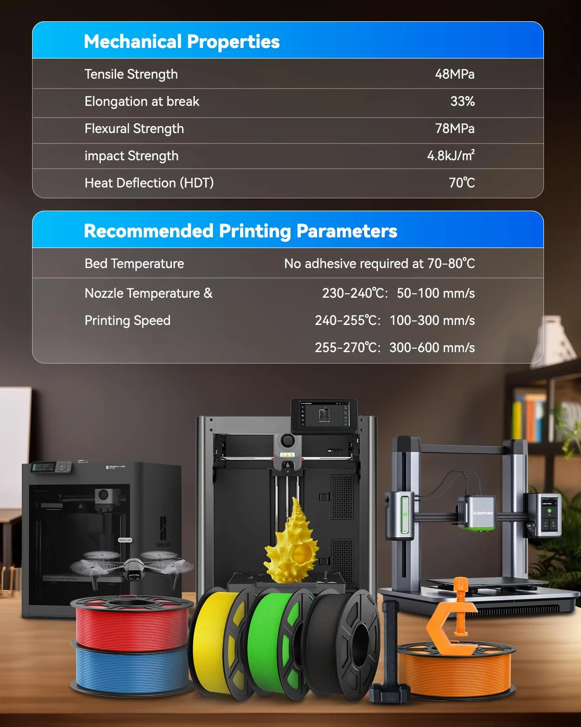 JAYO Rapid Matte Filament PETG 1,75 mm High Speed 50-600 mm/s Szary Matowy 1,1 kg