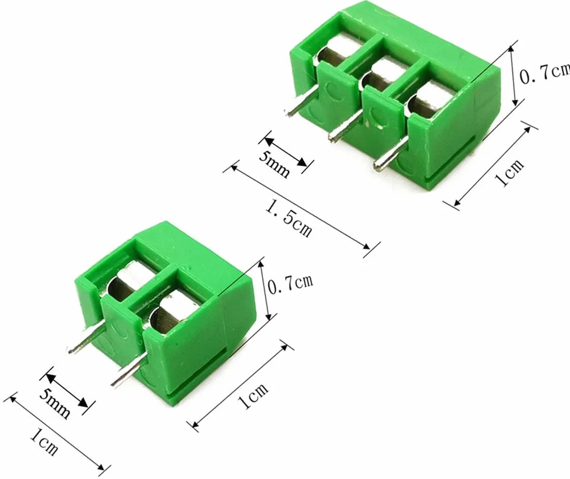 RUNCCI-YUN 80 Stücke 5mm 2 Pin 3 Pin PCB Mount Screw Terminal Block Schraubklemme Steckverbinder Blau