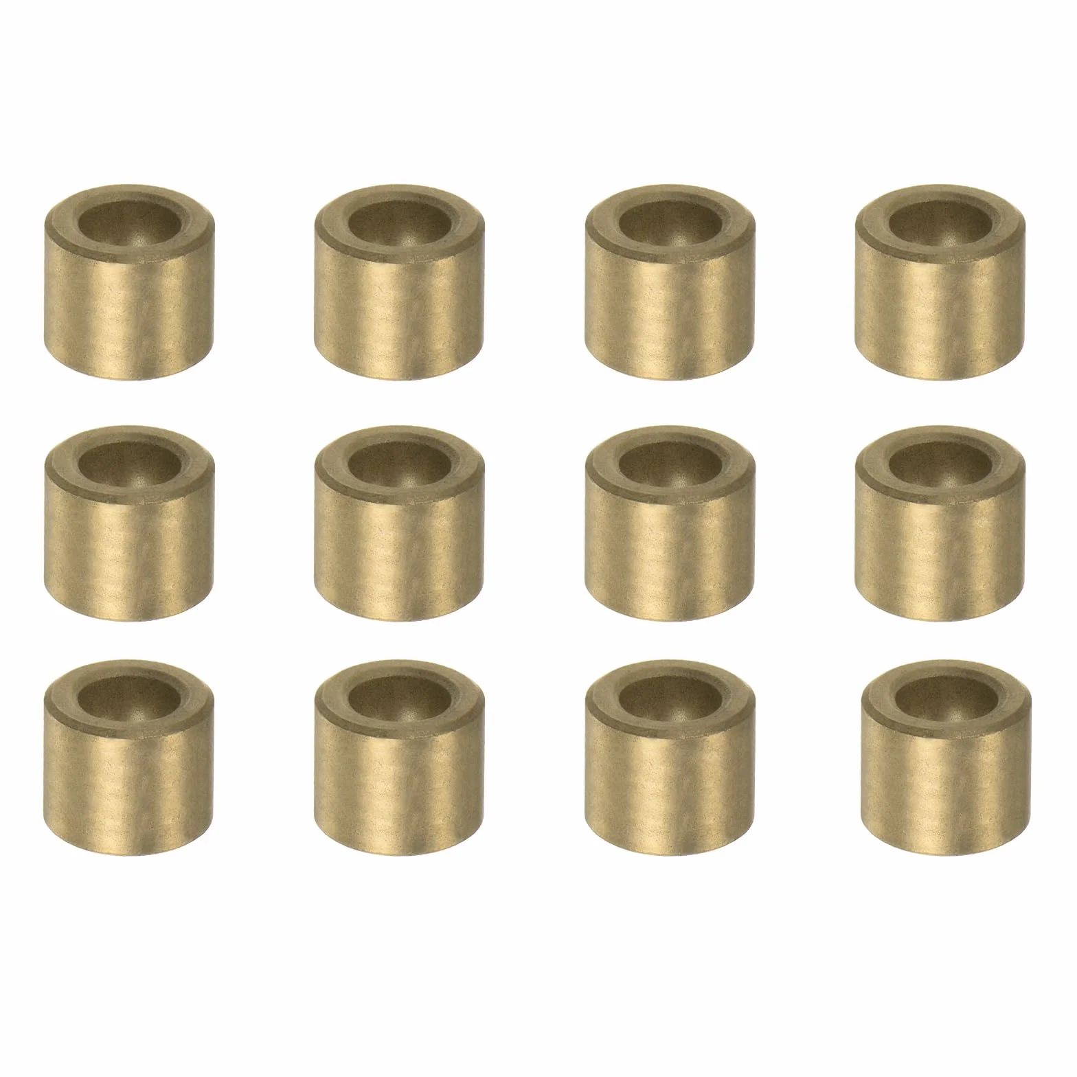 QUARKZMAN 12 szt. Łożyska tulejowe (proste) 6 mm otwór x 10 mm średnica zewnętrzna x 10 mm długość, samosmarujące spiekane brązowe tuleje