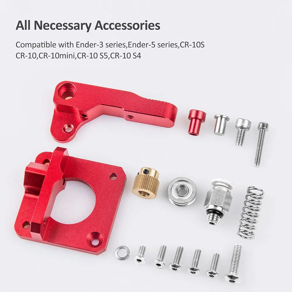 Redrex Ender 3 ulepszona aluminiowa wytłaczarka Bowden z 40-zębową przekładnią napędową MK8 do Creality Ender 3 V2, Ender 3 Pro, CR-10 i innych drukarek 3D Reprap Prusa
