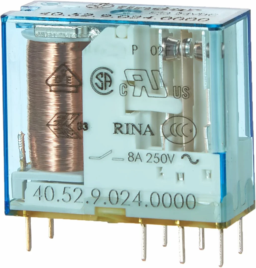 Finder 40.52.9.024.0000 przekaźnik montażowy PCB 24VDC 8A 2 CO, DPDT